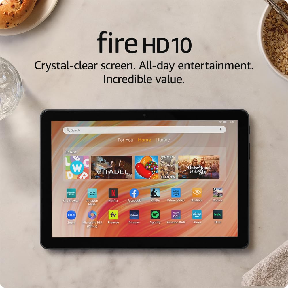 AmazonFire HD 10 tablet (newest model) built for relaxation, 10.1" vibrant Full HD screen, octa-core processor, 3 GB RAM, 32 GB, Black