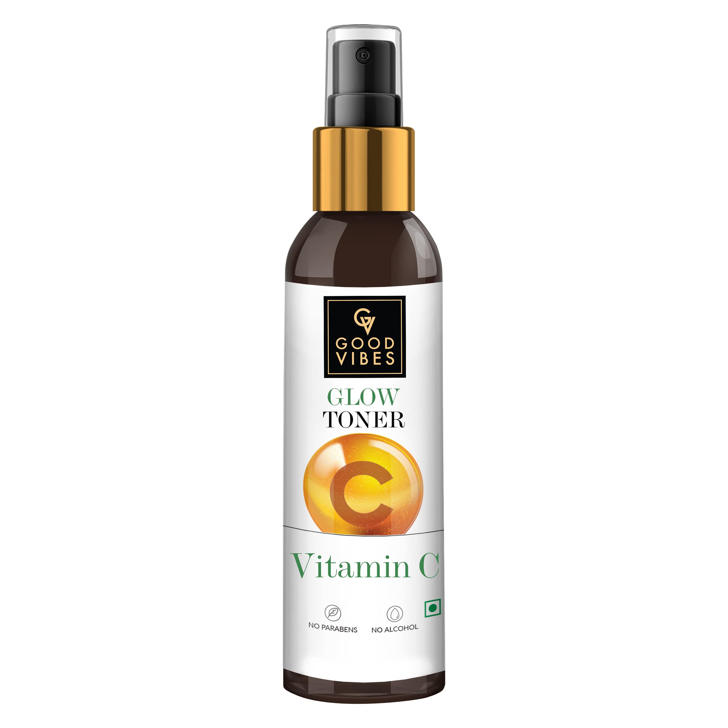 Good Vibes Vitamin C Glow Toner, 120 ml Rich in Antioxidants & Helps Reduce Dark Spots, Hydrating Light Weight Face Spray Toner for All Skin Types, Natural, No Alcohol, Parabens & Sulphates