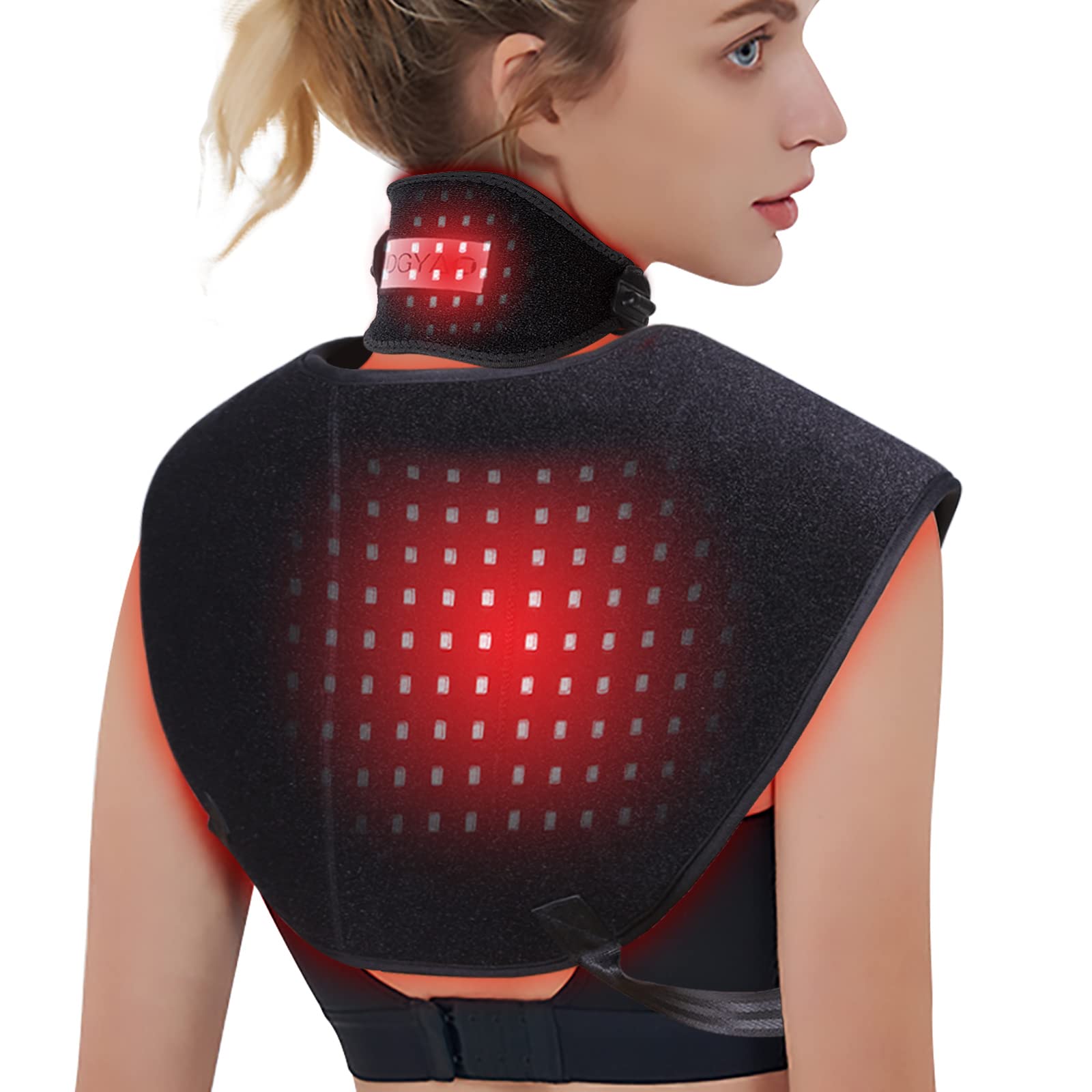 Red & Infrared Light Therapy for Shoulder and Neck, Home Use 850nm Shoulder Red Light Therapy Device and 880nm Infrared Light Neck Pad Full Cover Light Therapy Good for Pain Relief Muscle Relax