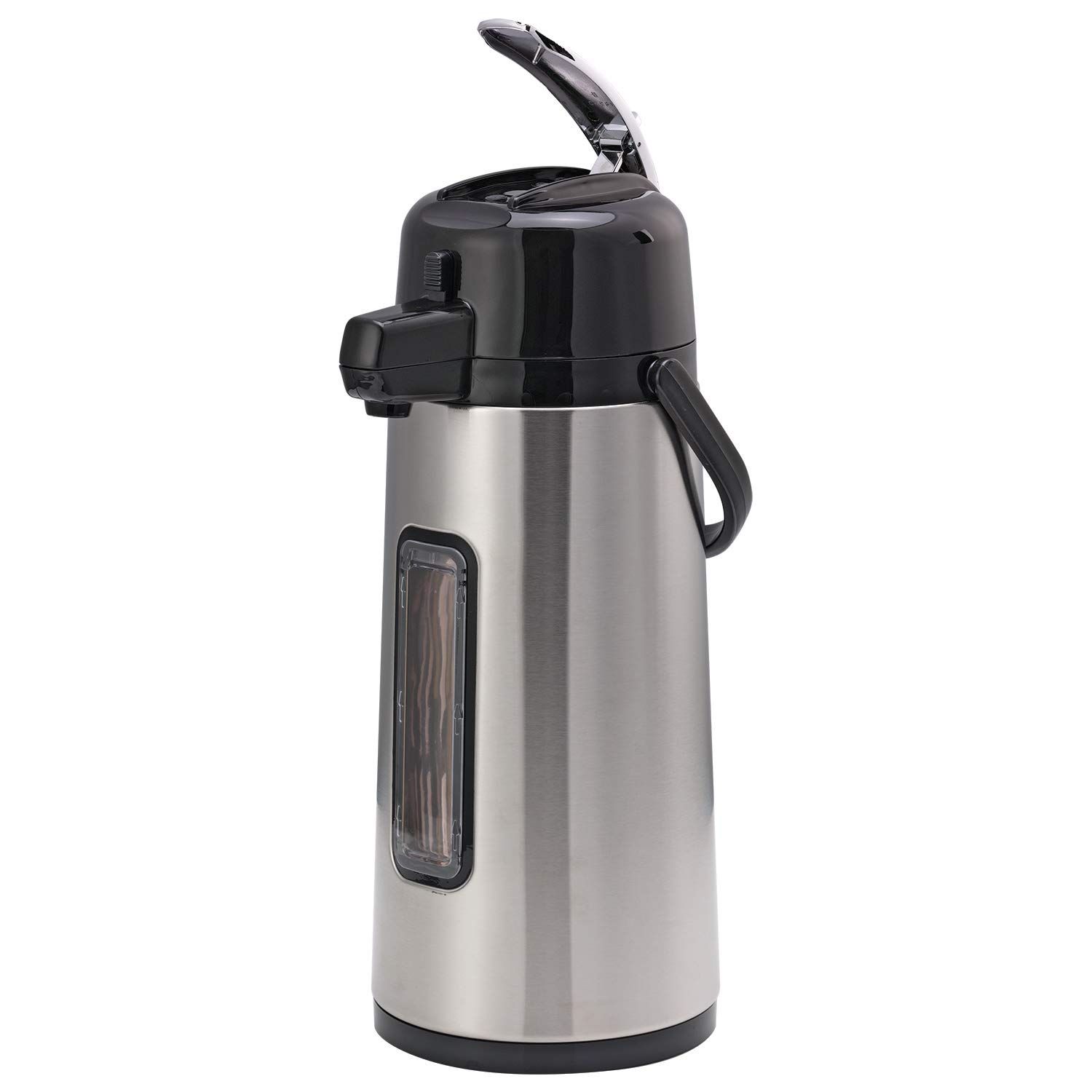 Service IdeasECAL22SGY Eco-Air Airpot with Sight Glass and Lever lid, 2.2 L, Glass Lined, Stainless Steel