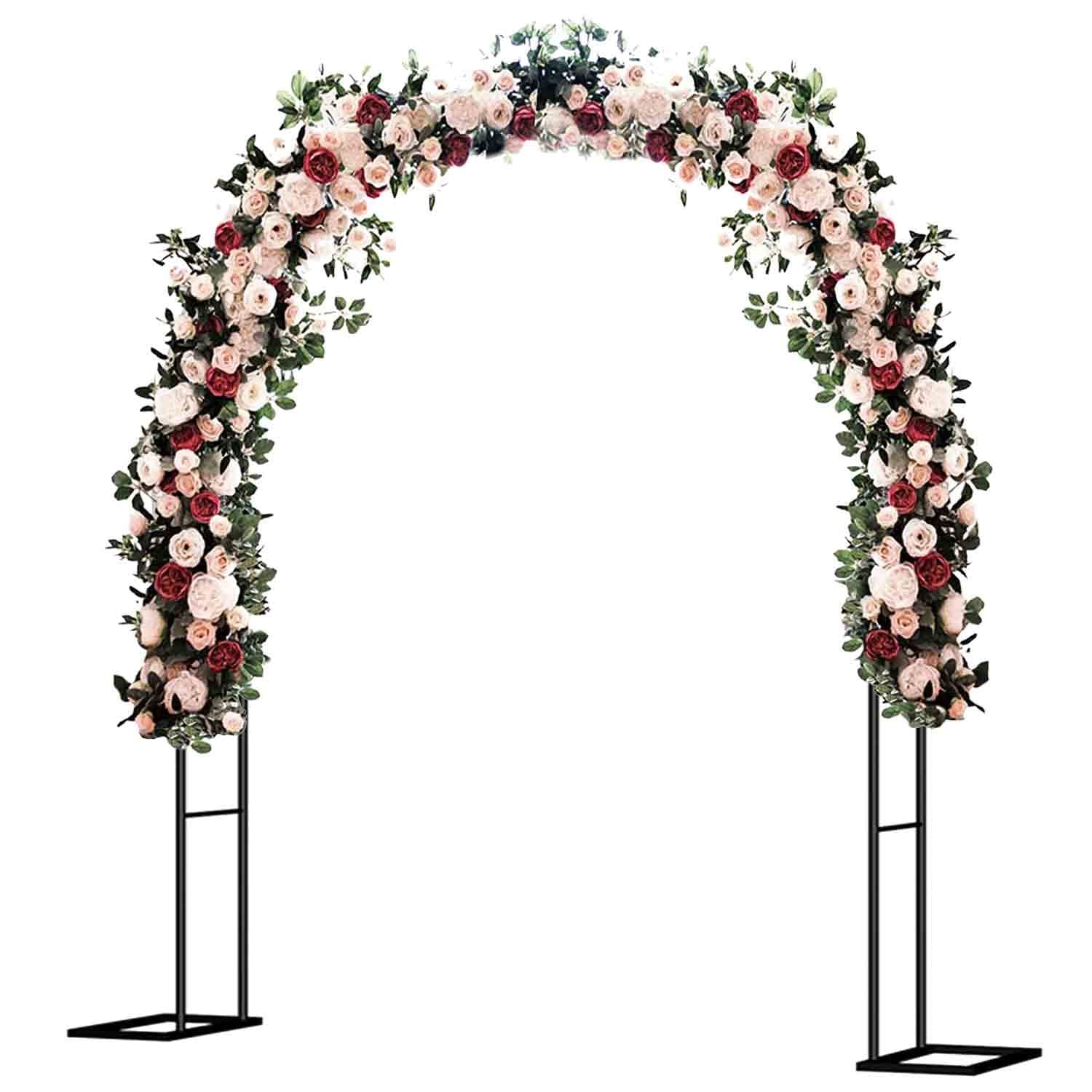 Black Pergola Arbor Archway, Metal Garden Arch, For Climbing Plant Roses Vines, Bridal Party Elegant Decorations,Wedding Arbor Archway (Black W190xH230cm/74.5x90.5in)