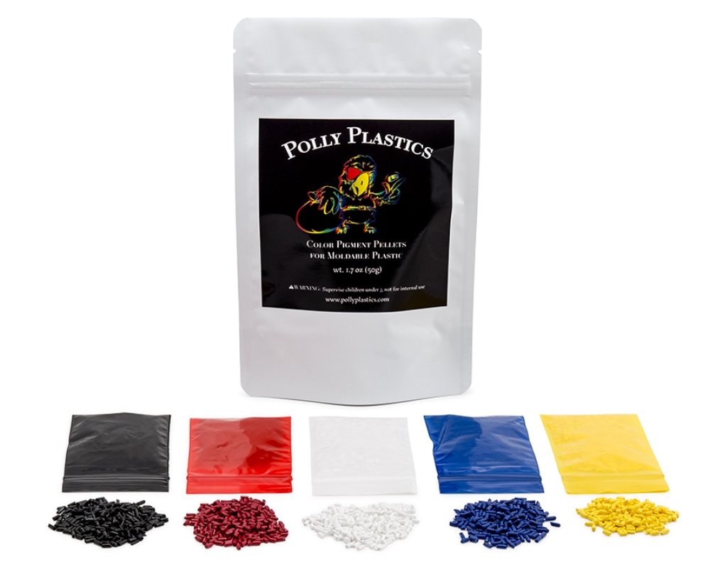 Polly PlasticsColour Pellets for Moldable Plastic (Blue/Red/Yellow/Black)