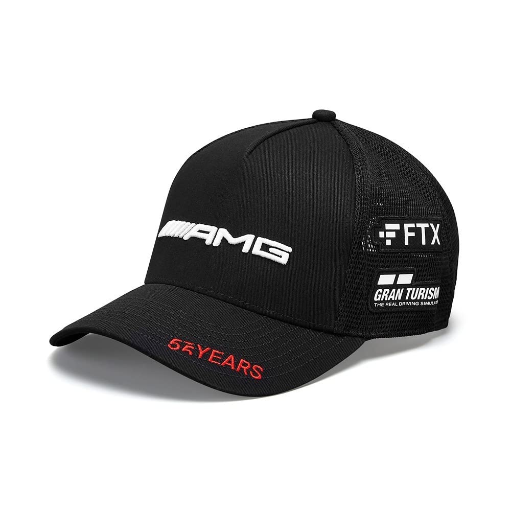 Fuel For FansMercedes Benz AMG Petronas F1 2022 Lewis Hamilton AMG 55 Years Trucker Hat (Black)