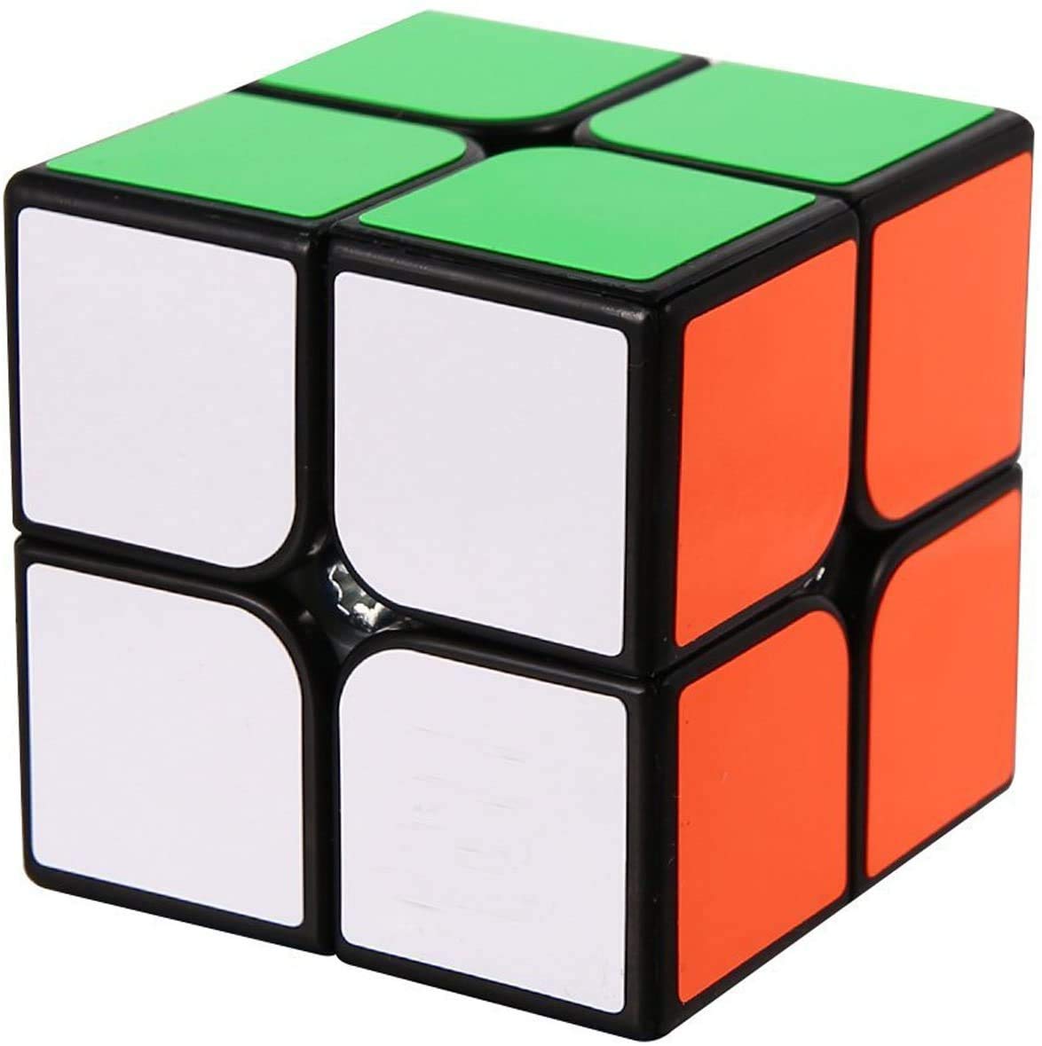 ROXENDAQiyi Qidi W 2x2 Speed Cube Classic Sticker 2 by 2 Magic Cube Smooth Puzzle Cube Black