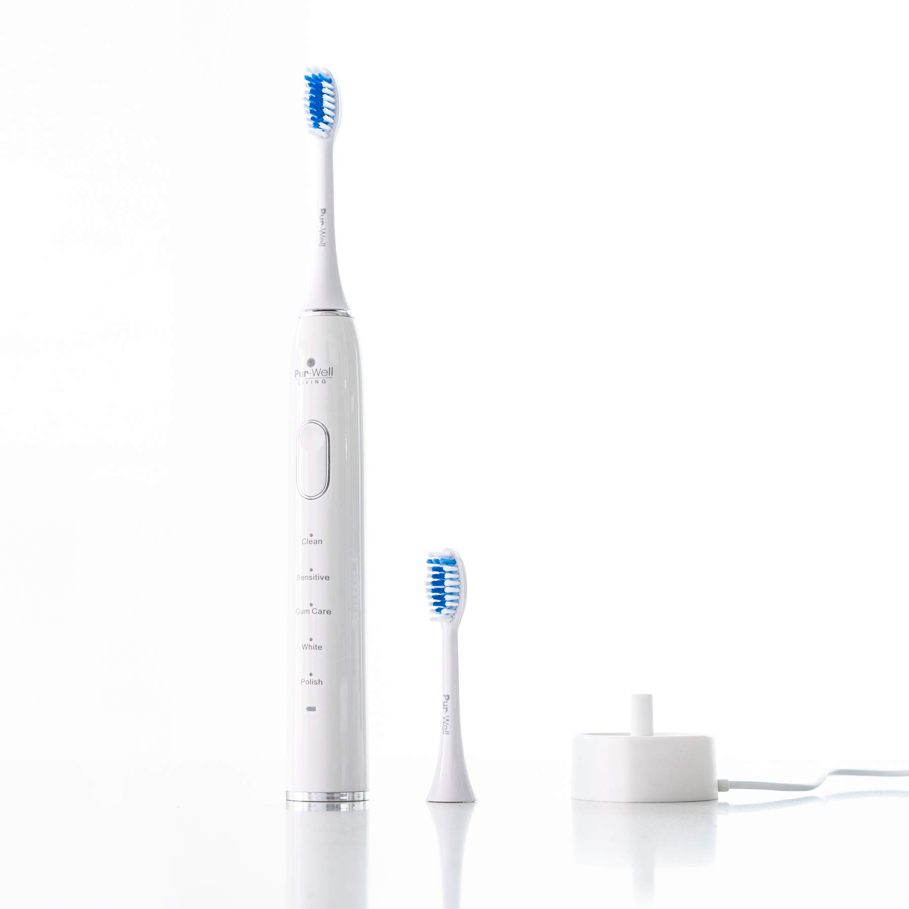 Pur-Well Living Pur-Hydro Clean Tooth Brush Dupont Brush Heads Electric USB Charging Toothbrush (White)