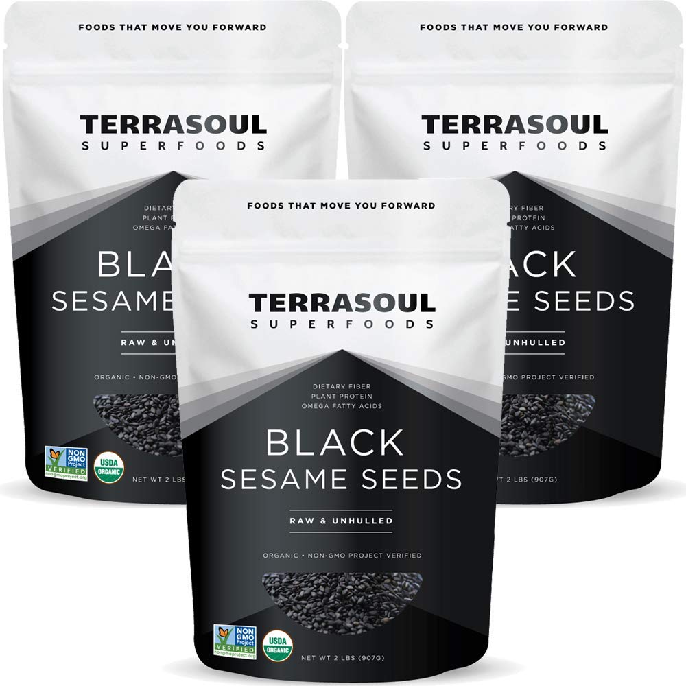 Terrasoul Superfoods Organic Black Sesame Seeds, 6 Lbs (3 Pack) - Raw | Unhulled | Lab-Tested