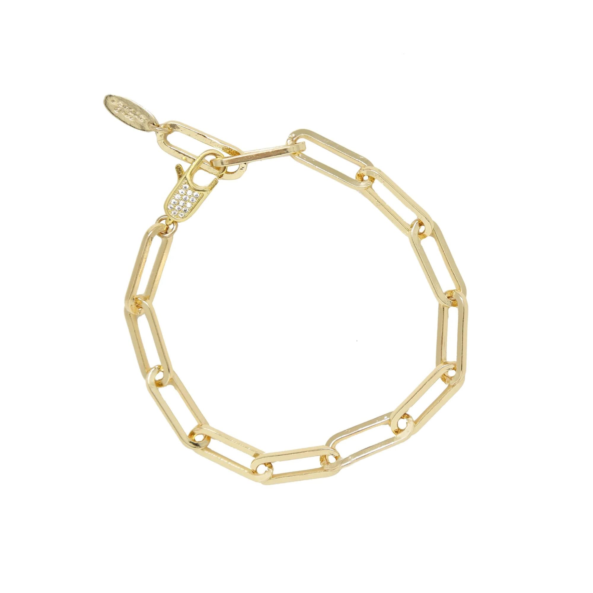 EttikaGold Plated Bracelet for Women. Interlinked 18k Gold Plated Chain Bracelet. Fashion Jewelry. Great Gift