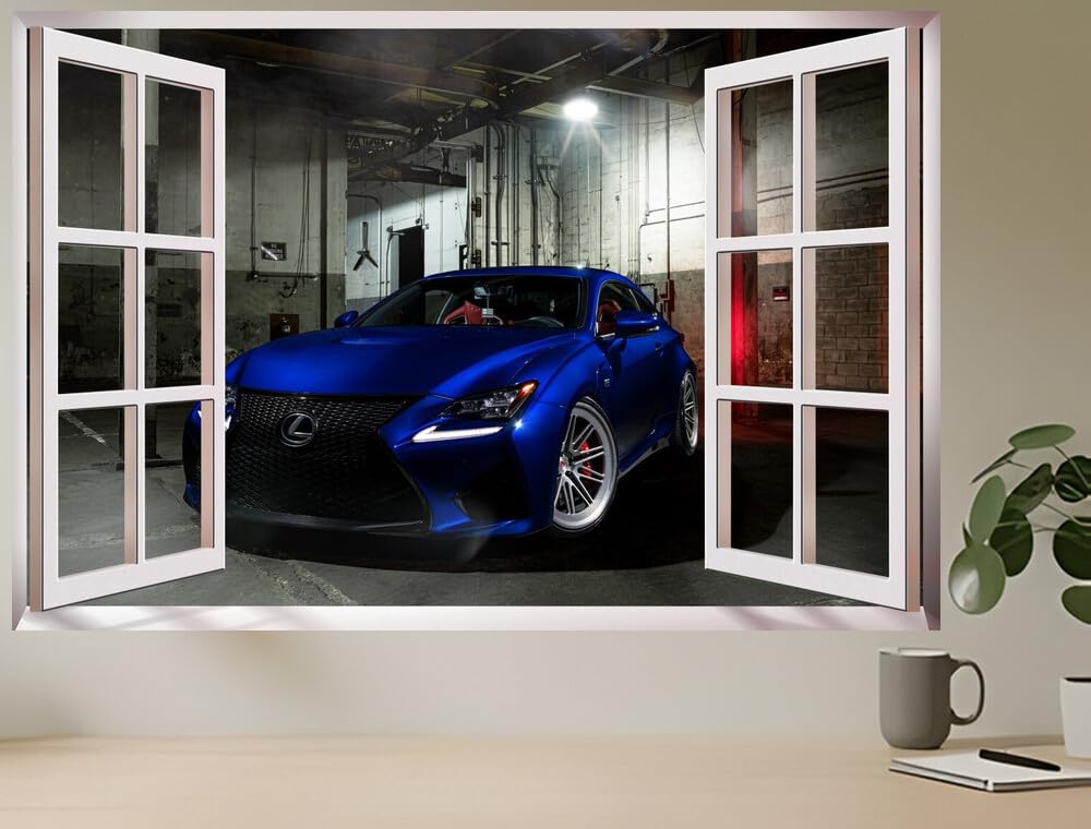 JVERF JZZC16335 Lexus RCF Vossenblue| Self-Adhesive Open Window Wall Sticker