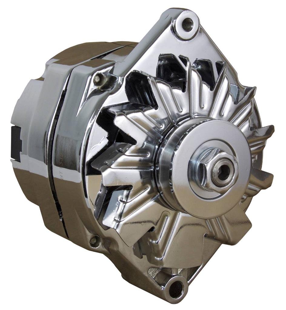 Rareelectrical110A Chrome Street Rod Gm High Output Alternator Compatible With 1-One Wire Self Exciting Energizing