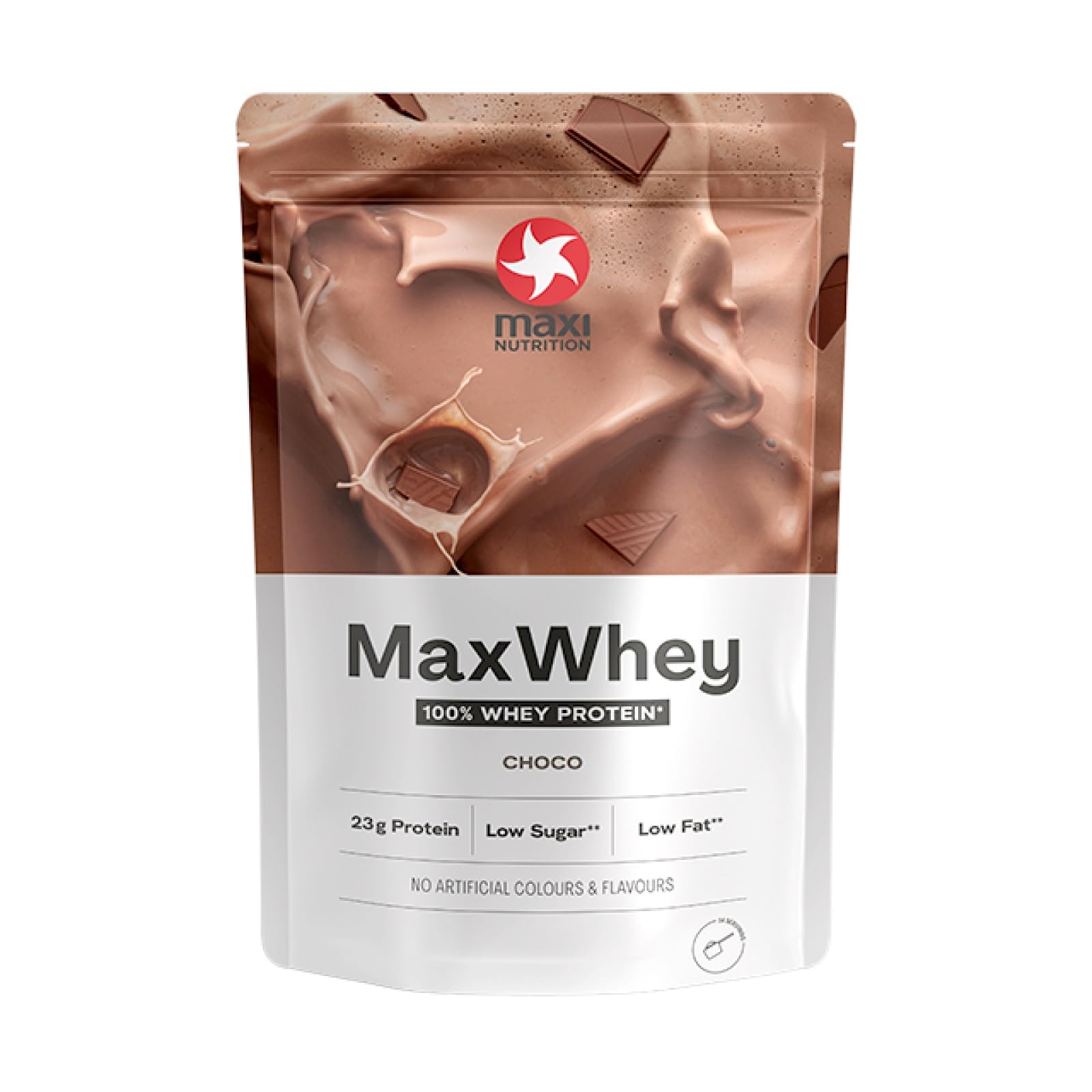 MaxiNutritionMaxWhey - Whey Protein Powder Chocolate - Low-Fat - Low Sugar - Gluten & Soy-Free - Vegetarian - 420g - 112 kcal per Serving - 14 Servings