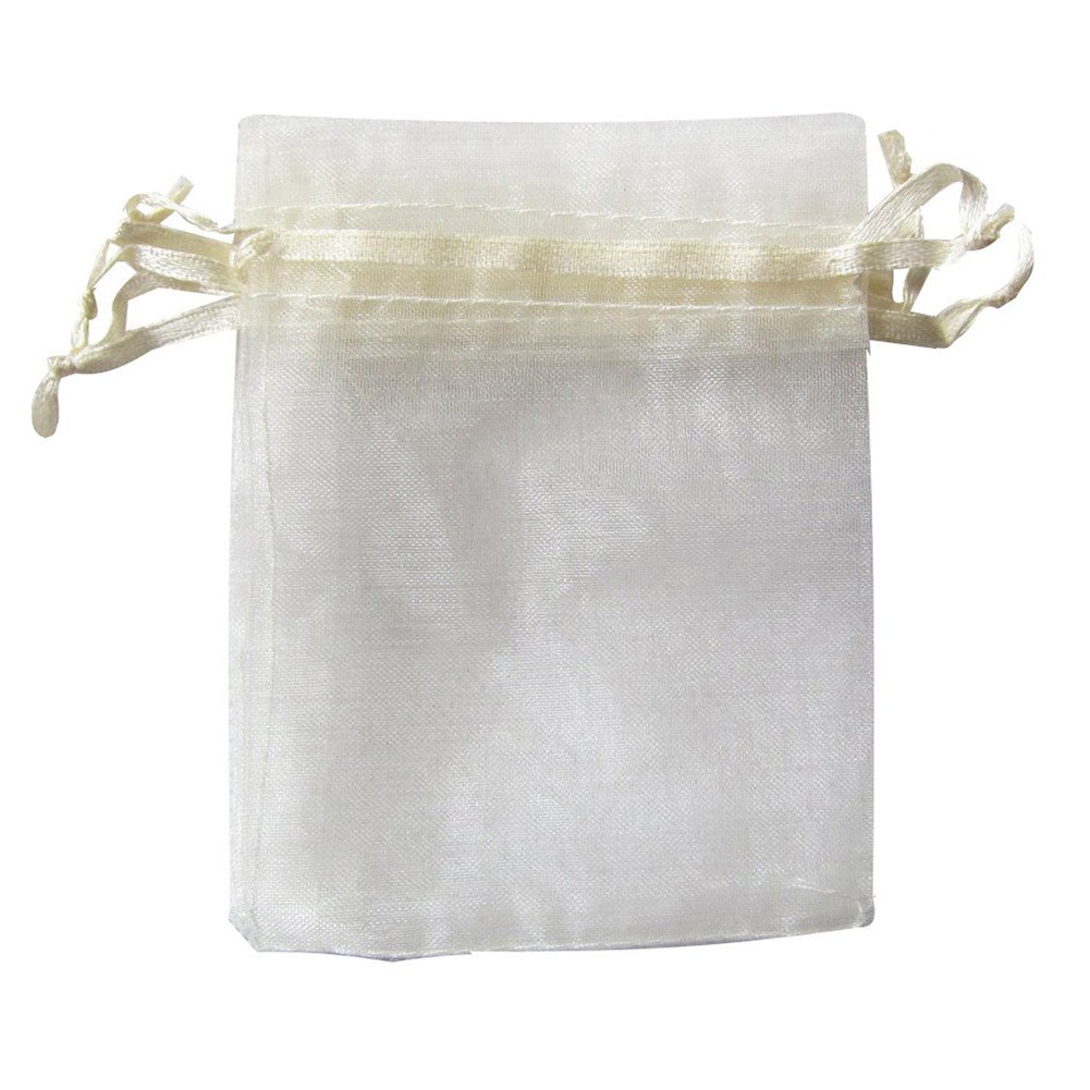 ATCG 200pcs 3x4 Inches Drawstring Organza Pouches Party Jewelry Favor Gift Candy Bags (Ivory)