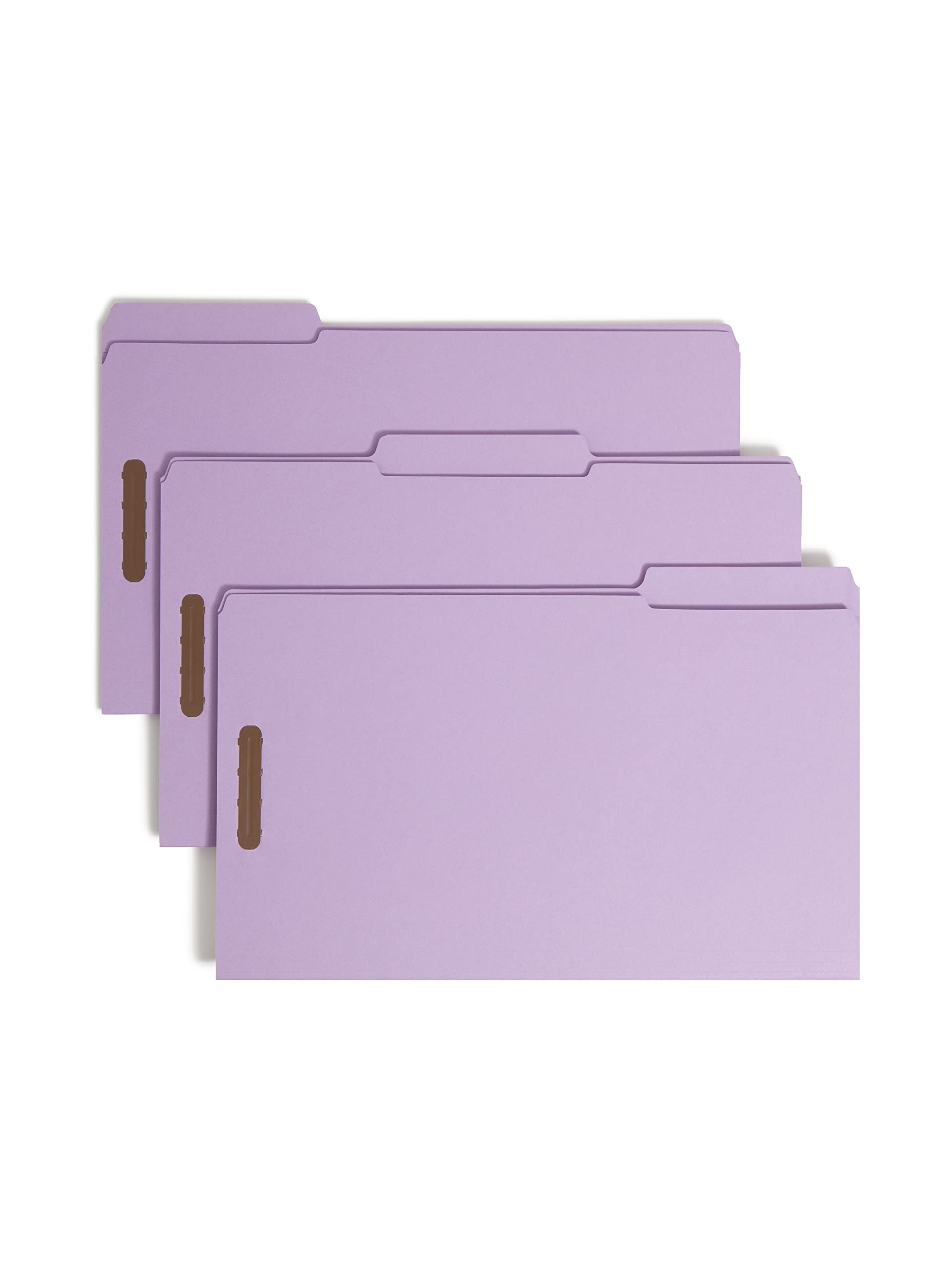 SmeadFastener File Folder, 2 Fasteners, Reinforced 1/3-Cut Tab, Legal Size, Lavender, 50 per Box (17440), (Pack of 5, 250 Count)