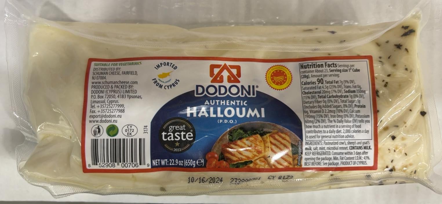 Dodoni Halloumi Cheese with Mint 650g (Pack of 2)