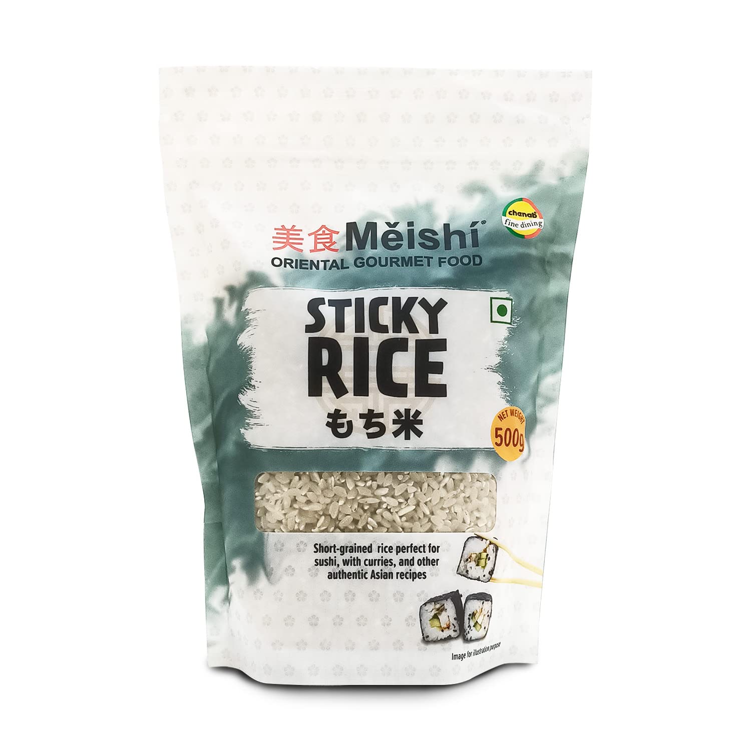 Meishi White Sticky Rice | 500 Gm | Traditionally Grown | Gluten Free Short Grained Rice With A Thick Chewy Texture