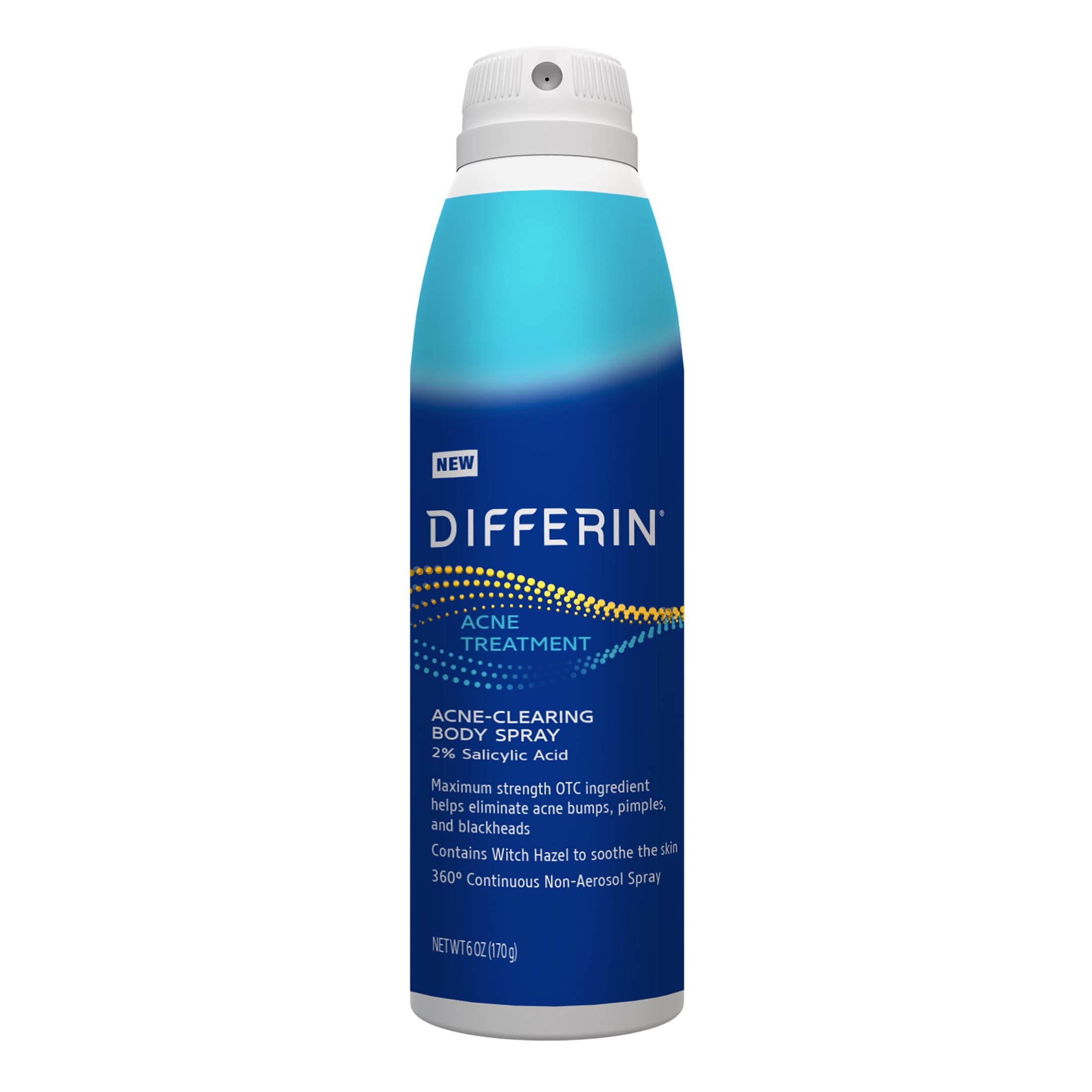 DifferinAcne Body Spray, Acne Treatment with Salicylic Acid by the makers of Differin Gel, 360 Formula for Back Acne, Chest and Shoulders, 6 oz