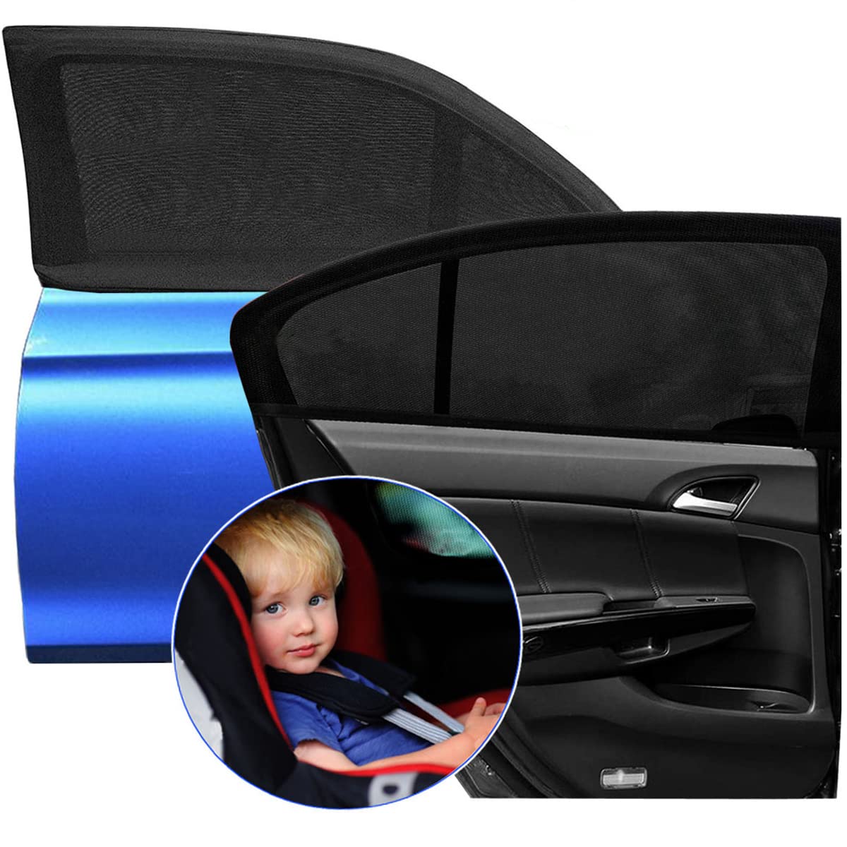 GooskyCar Window Sun Shades for Baby Kids, UV Sun Protection for Baby Adults Pets, 40"x20" Fits Most Vehicles