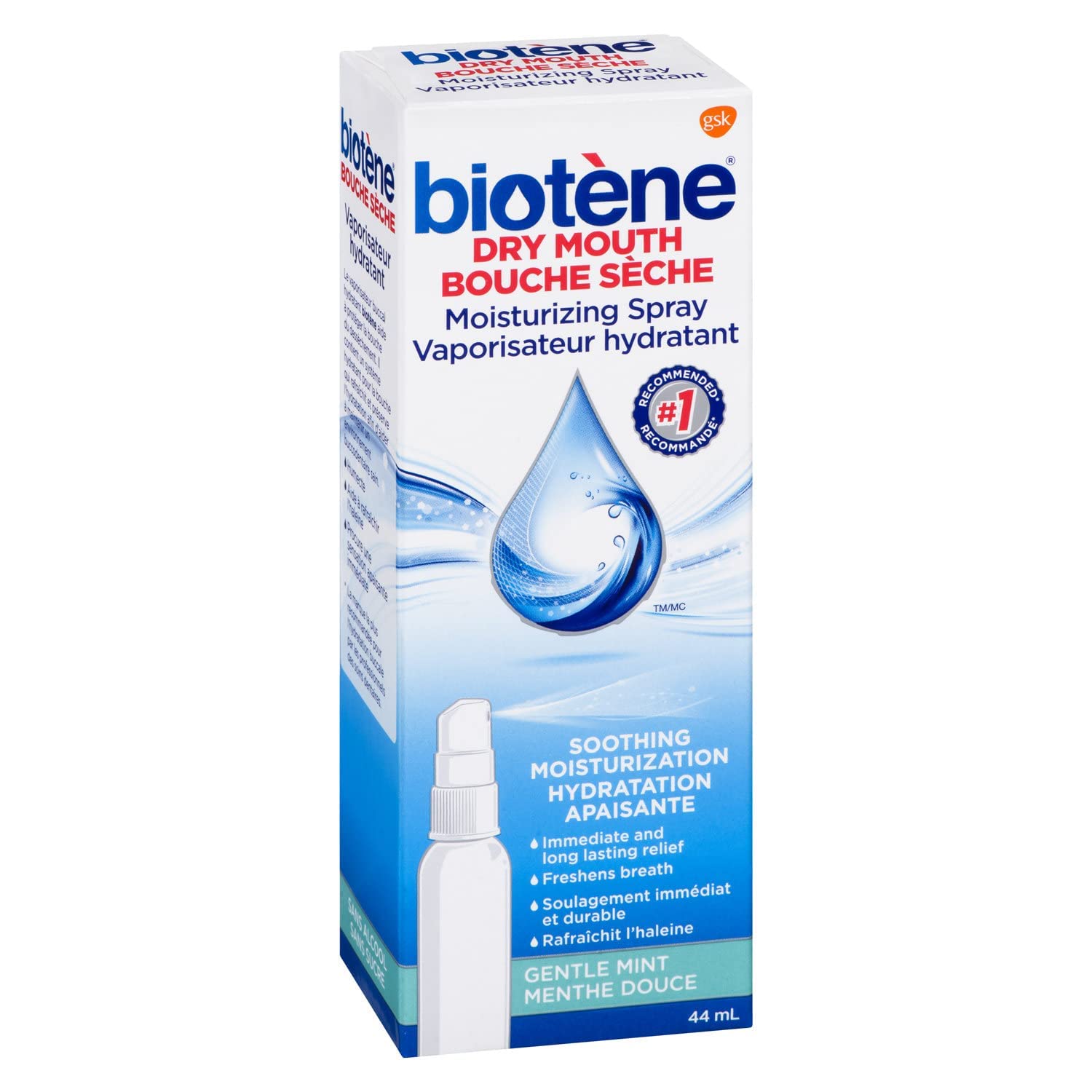 Biotene moisturizing mouth spray 44ml, Alcohol & Sugar Free ( Canadian packaging )