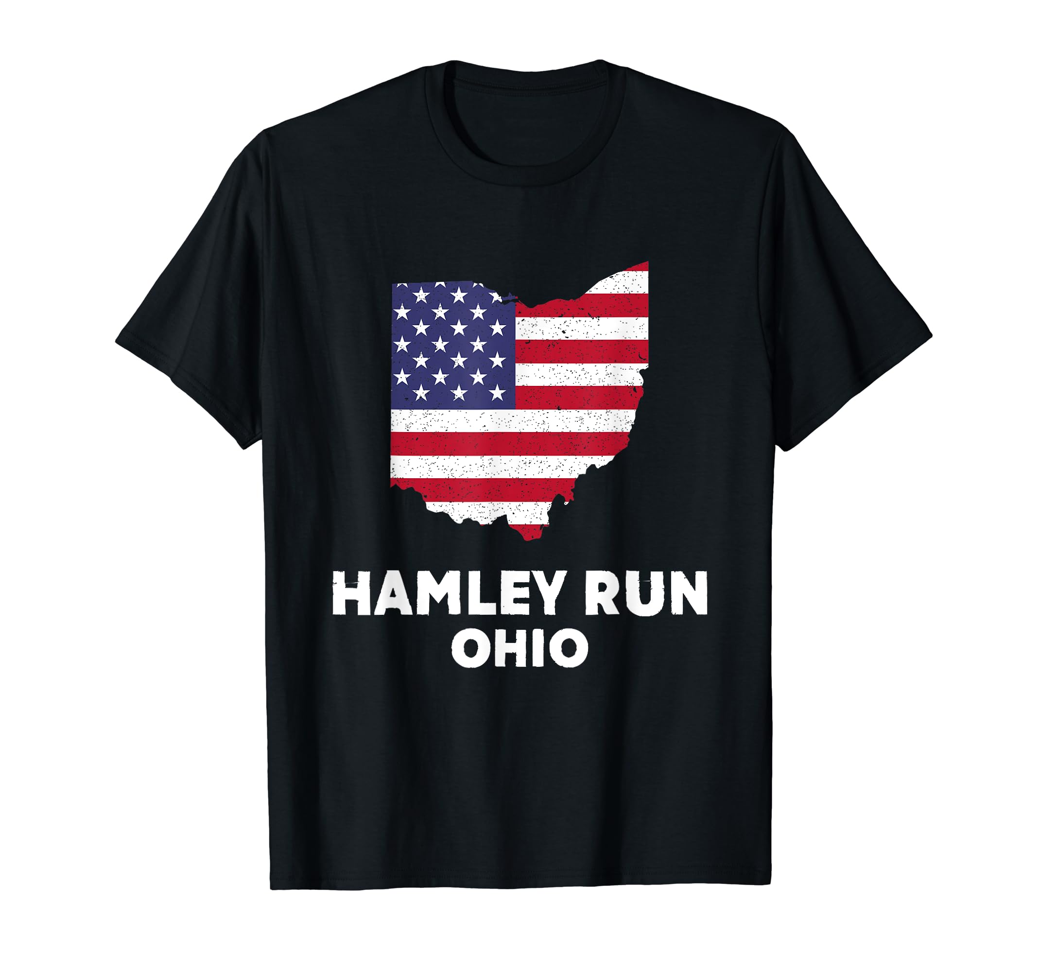 Distressed Patriotic USA Flag Hamley Run, Ohio T-Shirt