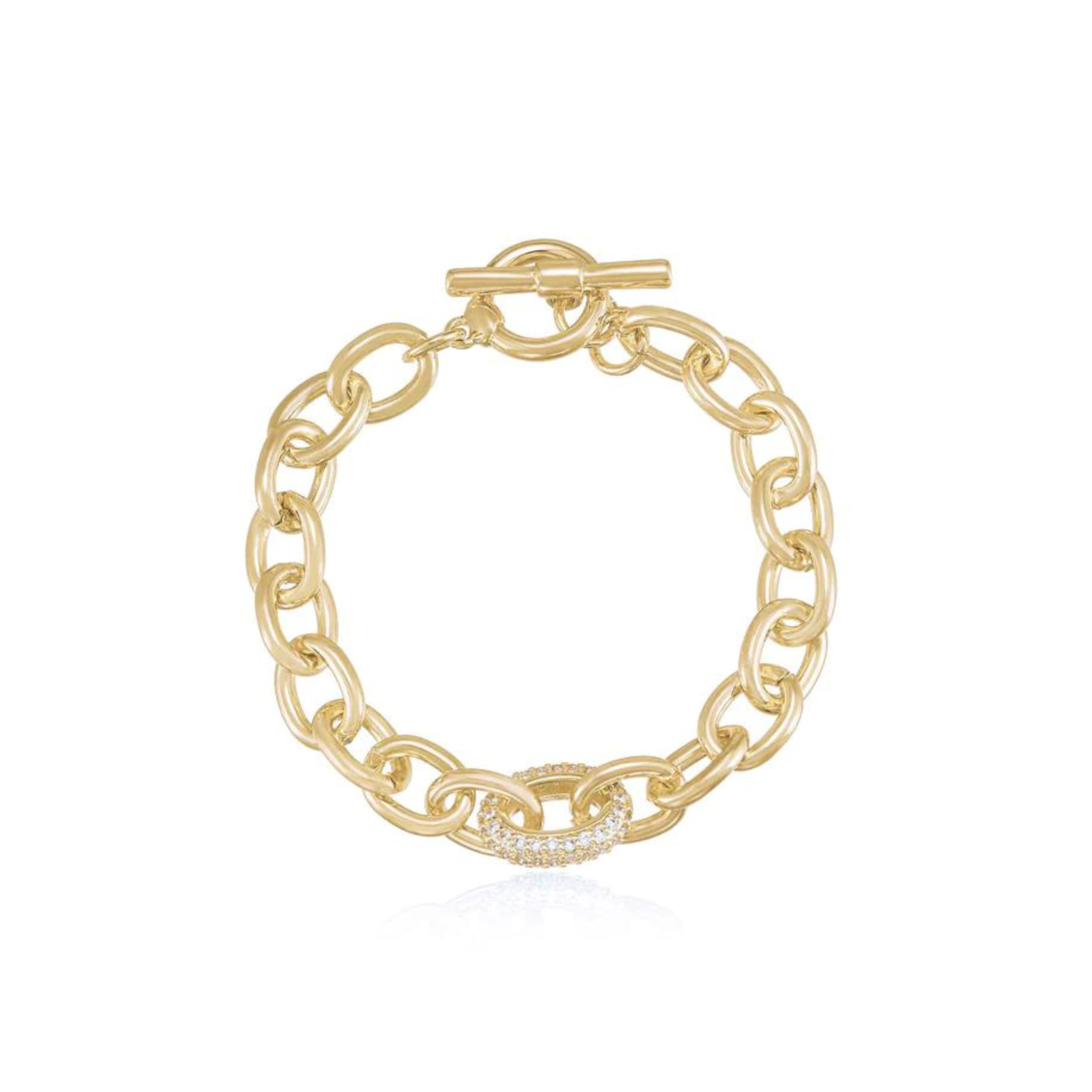 EttikaTrue to You 18k Gold Plated Chain Toggle Bracelet