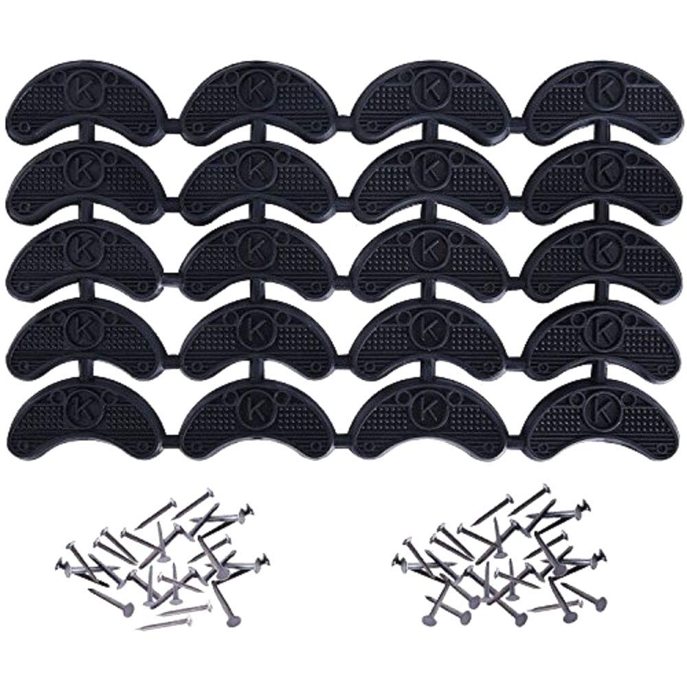 10 Pairs Mudder Heel Plates Shoe Heel Taps Tips Sole Heel Repair Pad Replacement with Nails, Black