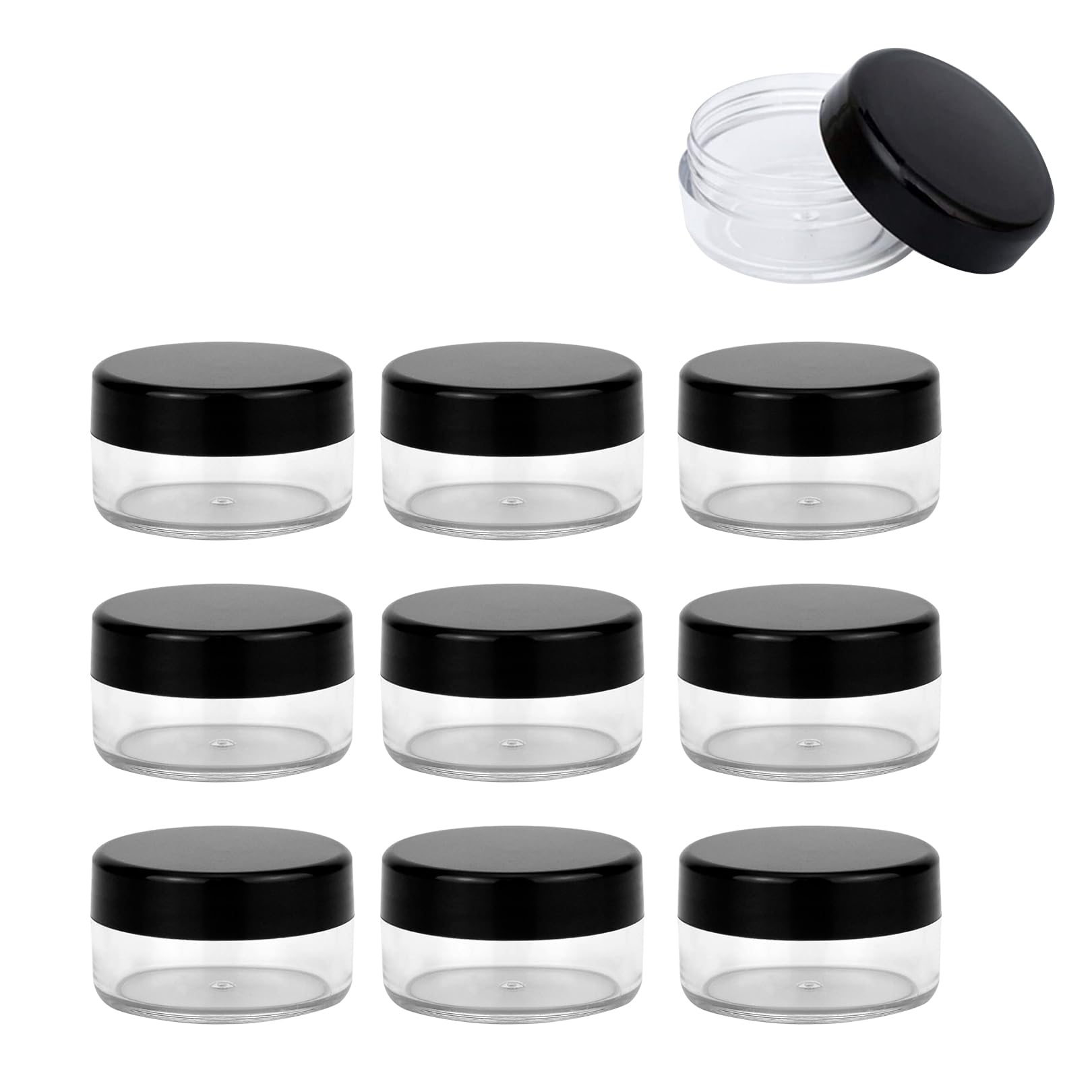 10 Gram Cosmetic Containers, Sample Pots for Cosmetics, 10 pcs Make up Pots, BPA Free Pot Jars Small Pots with Lids, Sample Jars with Lids for Face Creams Oils Salves Ointments Slime Making or Others