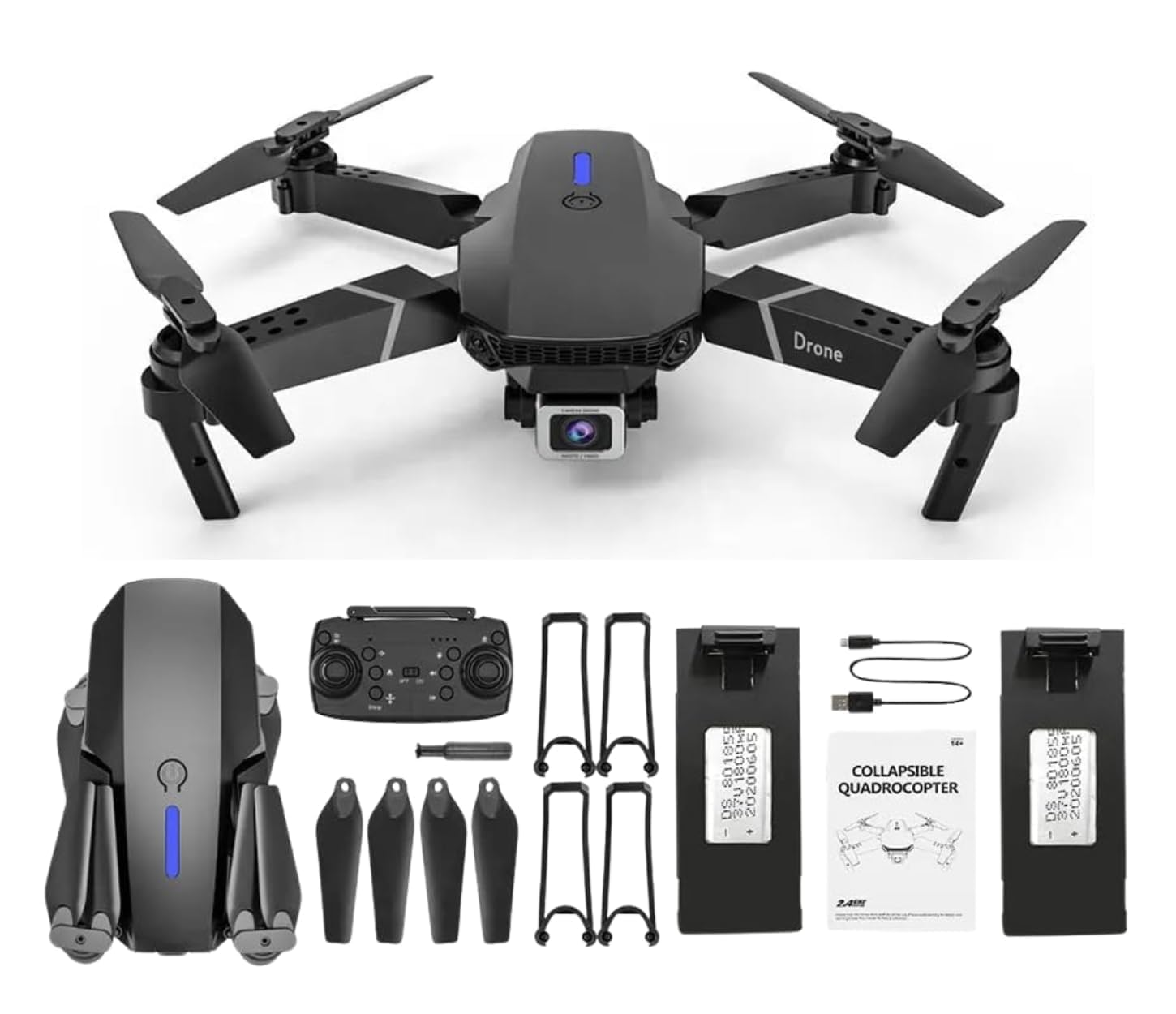 MSF Drone-with-4K-Camera-WiFi-FPV-1080P-HD-Dual-Foldable-RC-Quadcopter-Altitude -Hold-Headless-Mode-Hight-Hold-Multicolor-DualBattery.