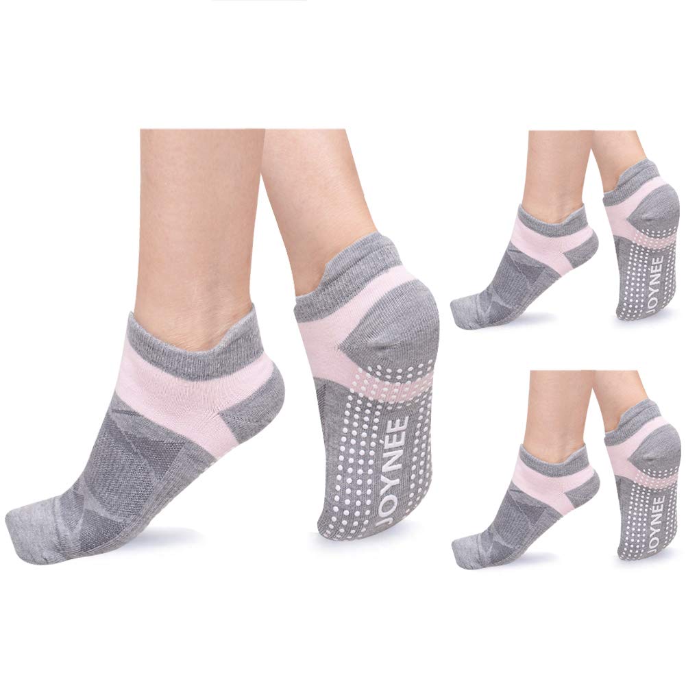 JOYNÉENon-Slip Yoga Socks for Women with Grips,Ideal for Pilates,Barre,Dance,Hospital,Fitness 3 Pairs