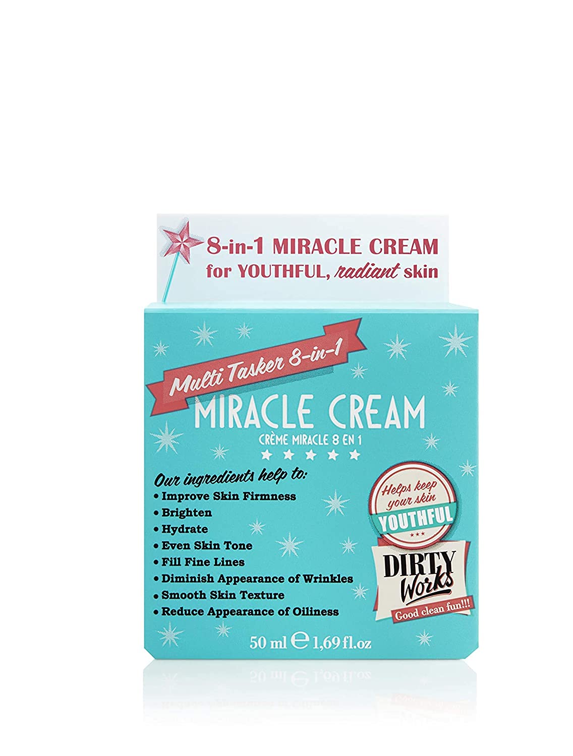 Dirty Works Miracle Cream Multi-tasker 8-in-1 Face & Neck Cream 1.69 Fl Oz