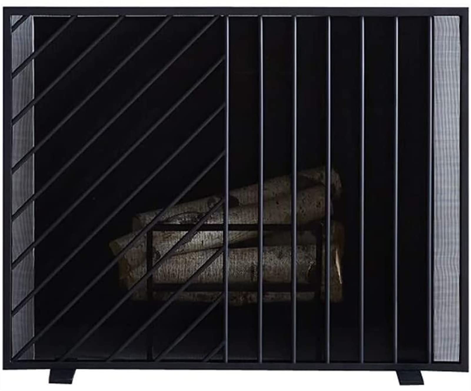 Screen Fire Guard Stove Fire Screen Fireplace Screen Decorative Single Panel Fireplace Screen, Wrought Iron Fireproof Fence Free Standing Gate,Indoor Home Living Room Decor Gas Stove Accesso