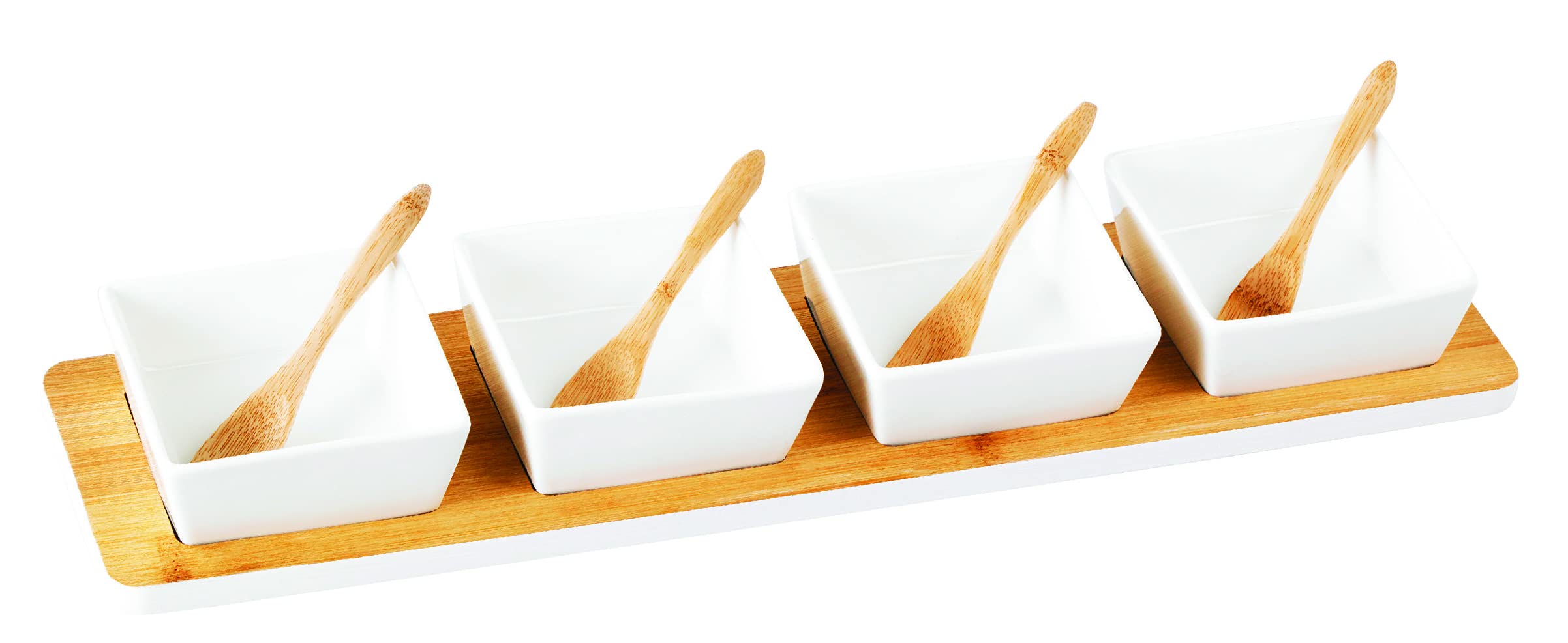 Cuisine Art Bamboo Serving Set with 4 Pcs Bowls