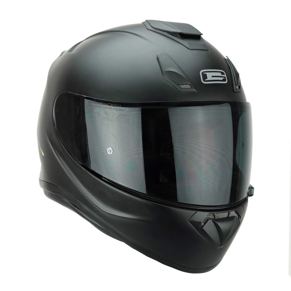 G-Mac Roar Evo Blackout Full Face Fibreglass Motorcycle Helmet + FREE Dark Visor