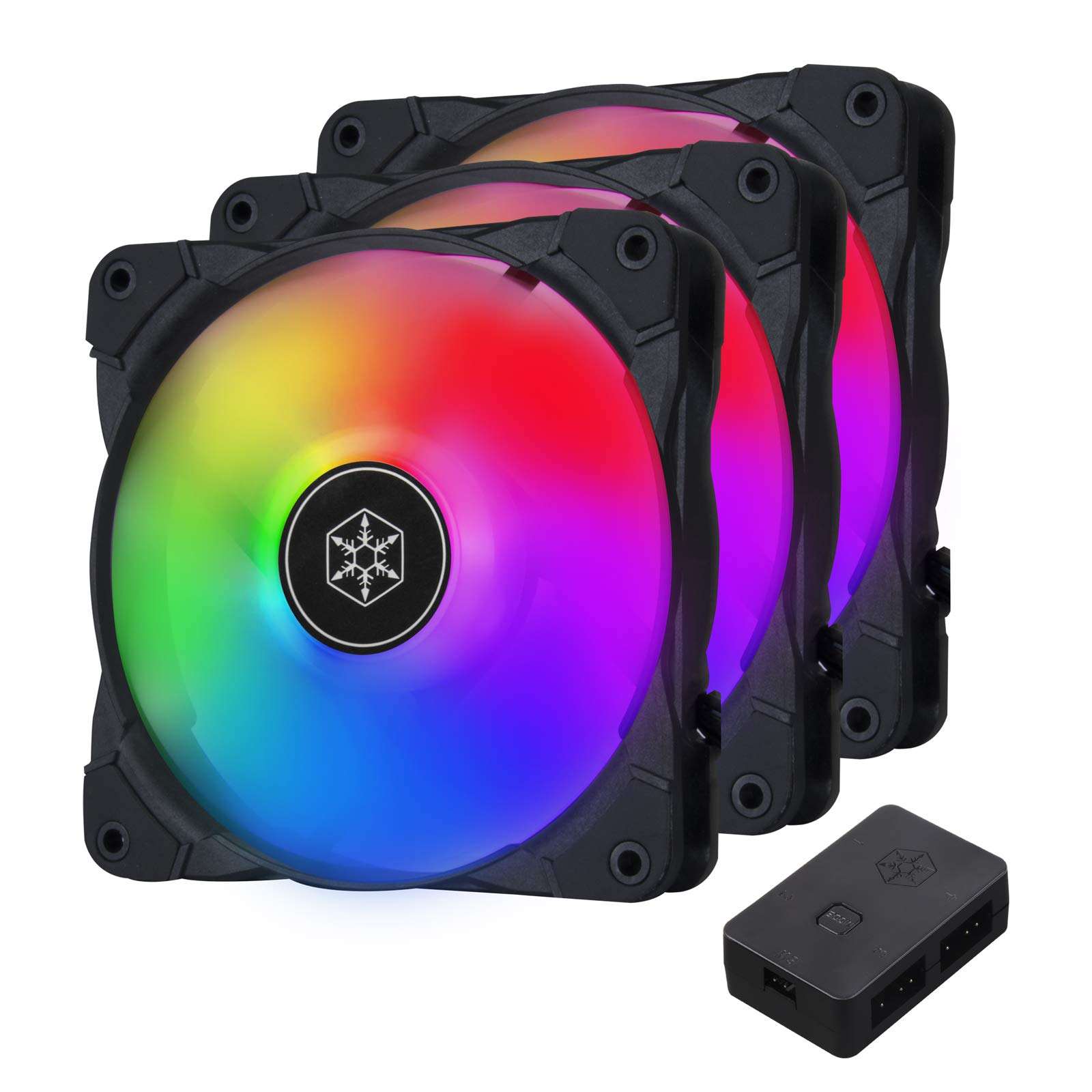 SilverStone Technology3-Pack Of Air Blazer 120mm ArGB Fans With ArGB Controller, Hydro Bearing And Pc Case Fans (Sst-Ab120I-ArGB), Model:Sst-Ab120I-ArGB-3Pk