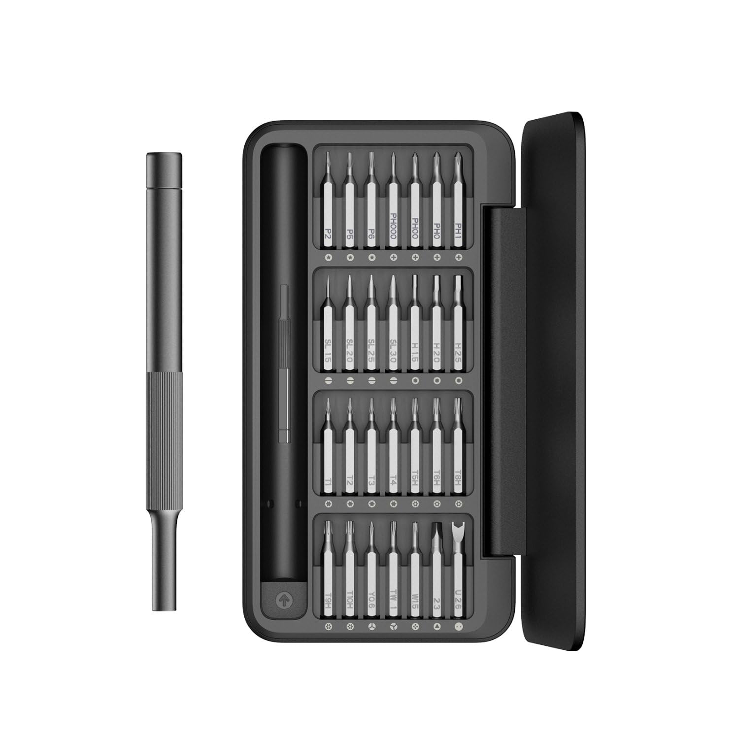 HOTO 28 in 1 Precision Screwdriver Set, Manual Small Screwdriver Set Magnetic Bits & Box, Mini Screwdriver Set for Eyeglasses, Electronics, Watches, Phones, Laptops, Cameras Repair Kit