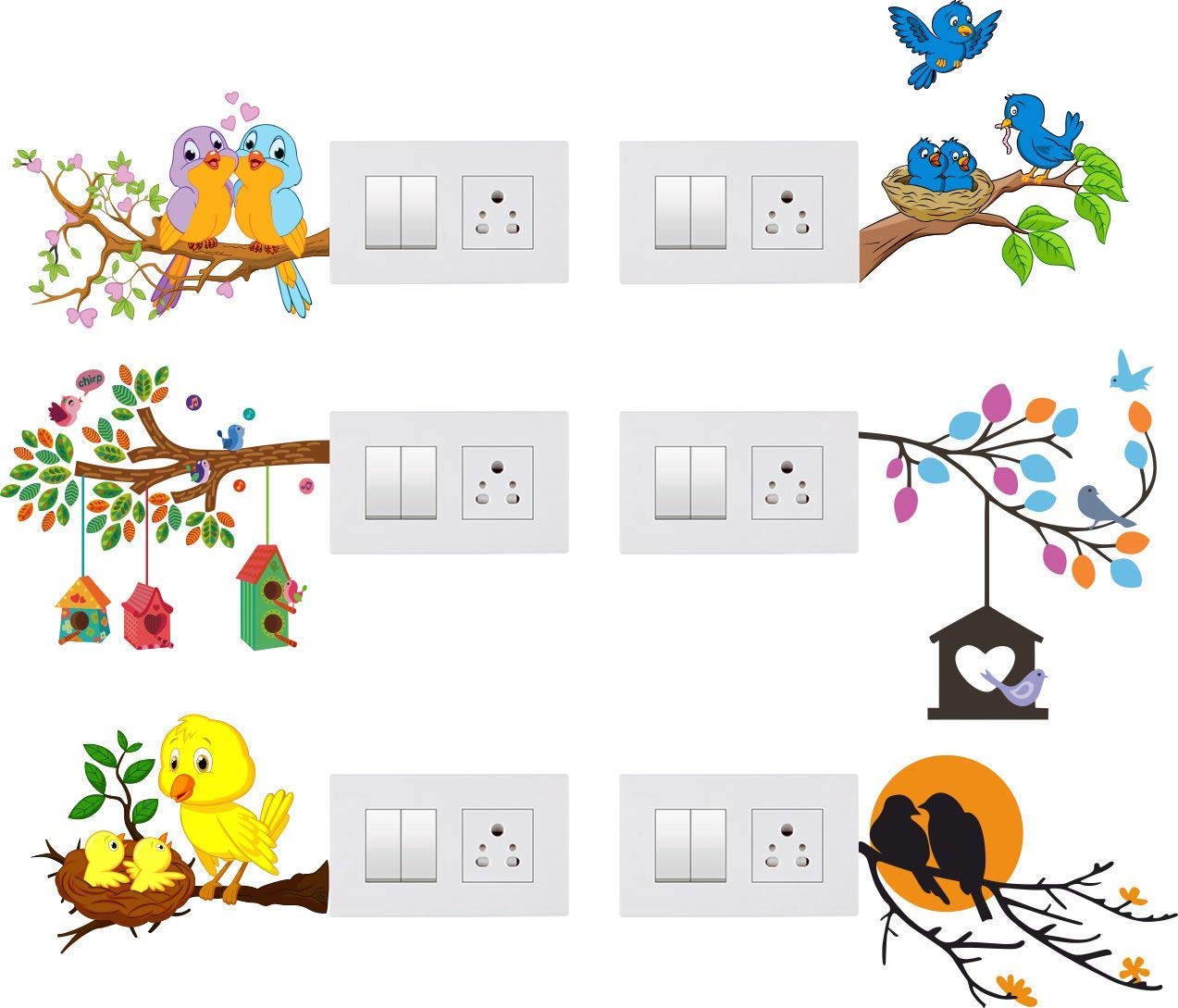 Decals Creation™ Switch Board Sticker Switch Stickers Wall Stickers Light Switch Sticker - Pack of 1 (6 Stickers)