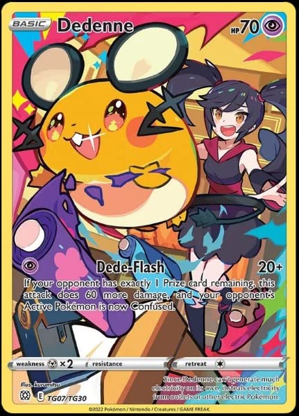 Dedenne TG07/TG30 - Brilliant Stars - Trainer Gallery Pokemon Card - Holo Foil