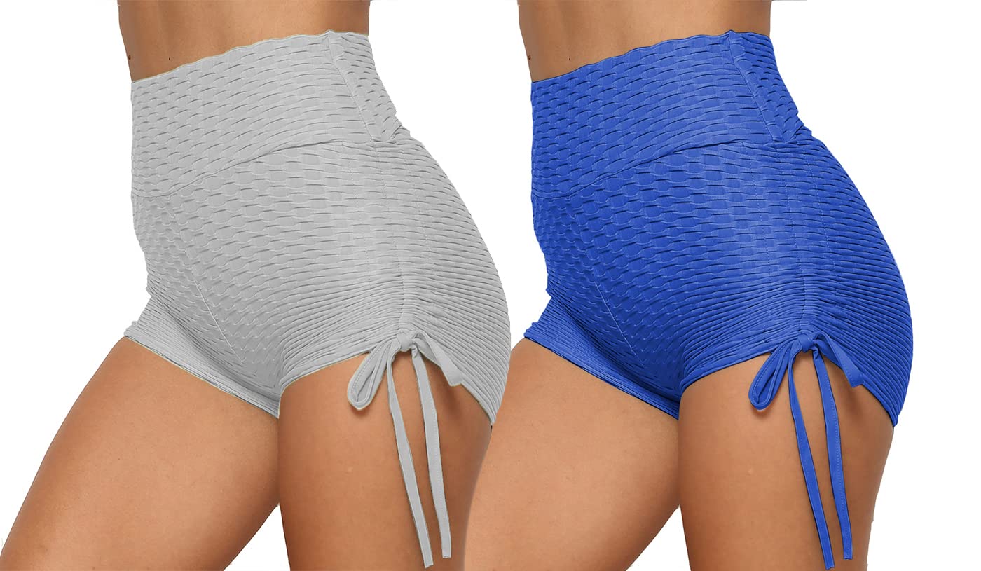 Butt Lifting Yoga Shorts for Women Tummy Control Leggings Textured Ruched Running Shorts