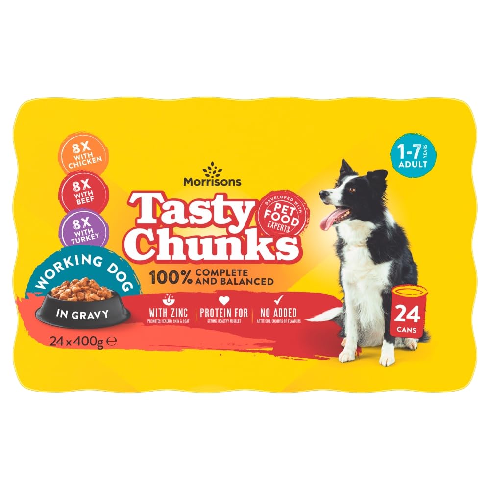 Morrisons Worker Dog Food Meat Chunks In Gravy 24 x 400 g