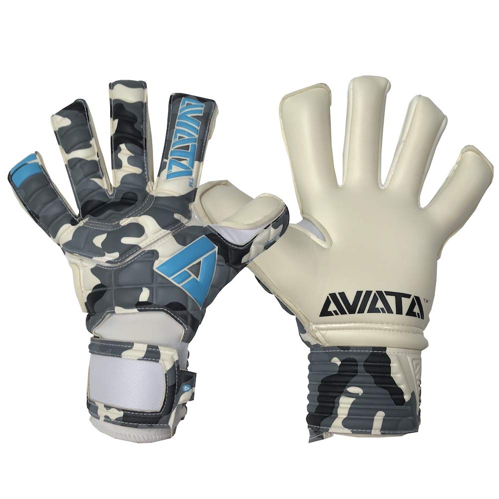 Aviata Stretta Pro Camo Hybrid V8 Goalkeeper Gloves - Camo-Blue 7