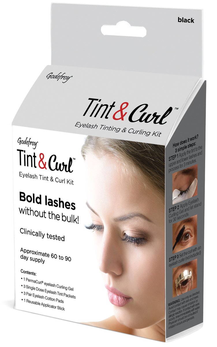 Godefroy Eyelash Tint & Curl For Bold Lashes, 6 Ounce, Black