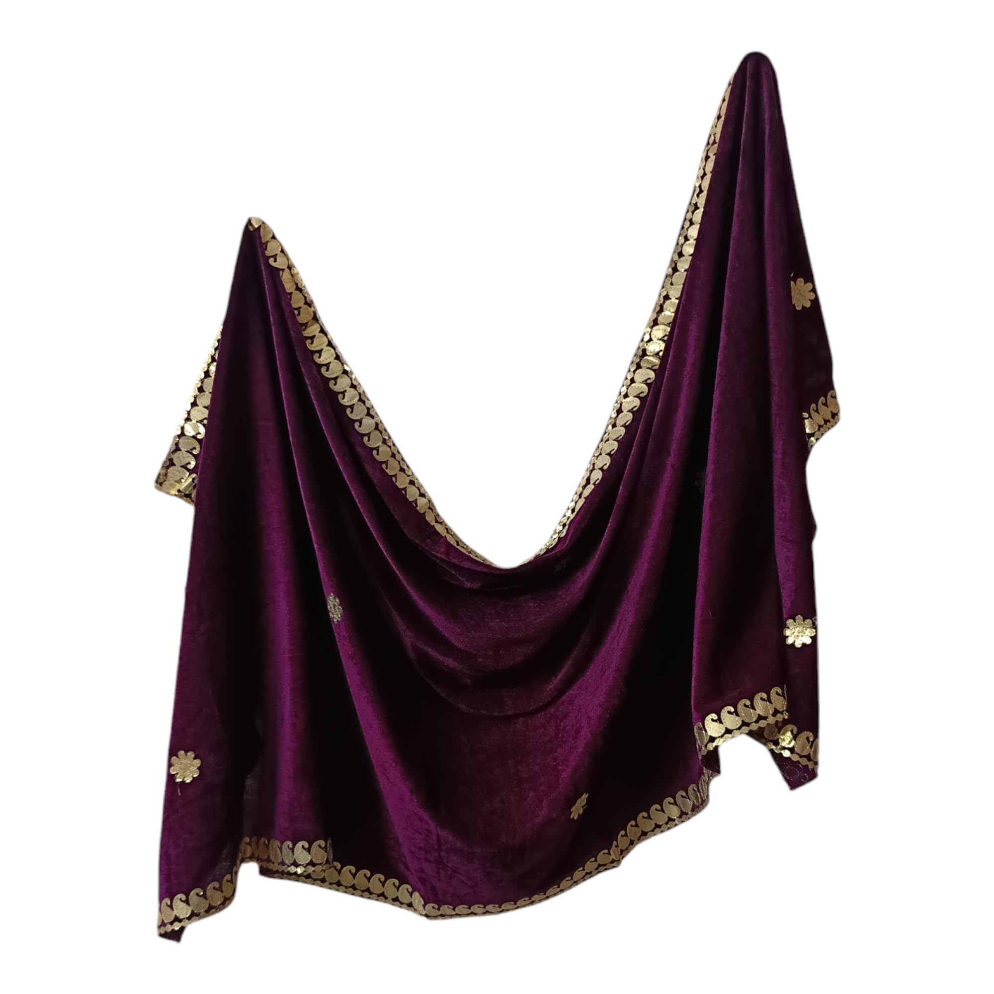 ARIPAN Velvet gota patti work emboidery party wears cherry dupatta for girls and womans size 2.25meter pack of 1pcs