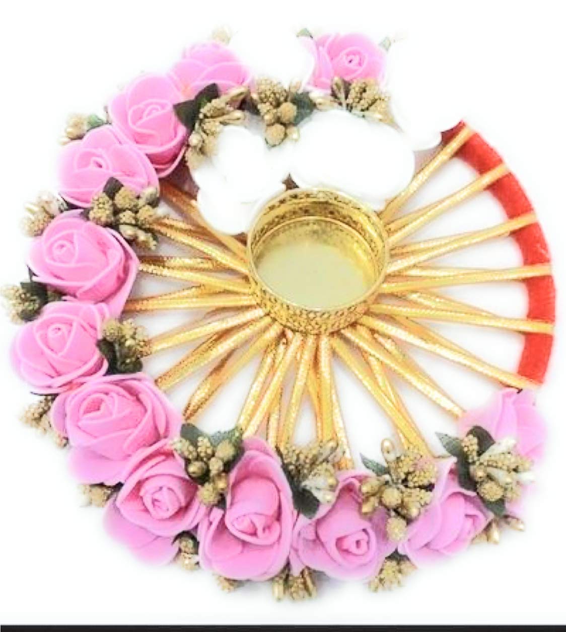 AGAAS ENTERPRISES Metal Artificial Flower Rangoli Diwali Decoration Diya