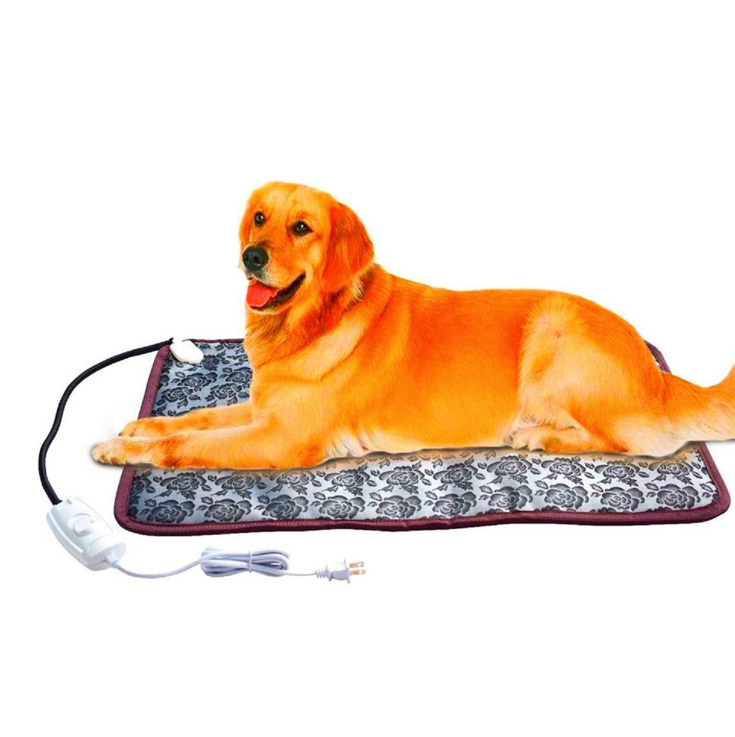 Dog Heating Pad Large Size XXL Cat Heating Pad,Heated Dog Bed Pad,Cat Heating Pad Mat,Heated Dog Pad,Heated Cat Bed,Chew Proof Cord Gray,34"x21",30-60W