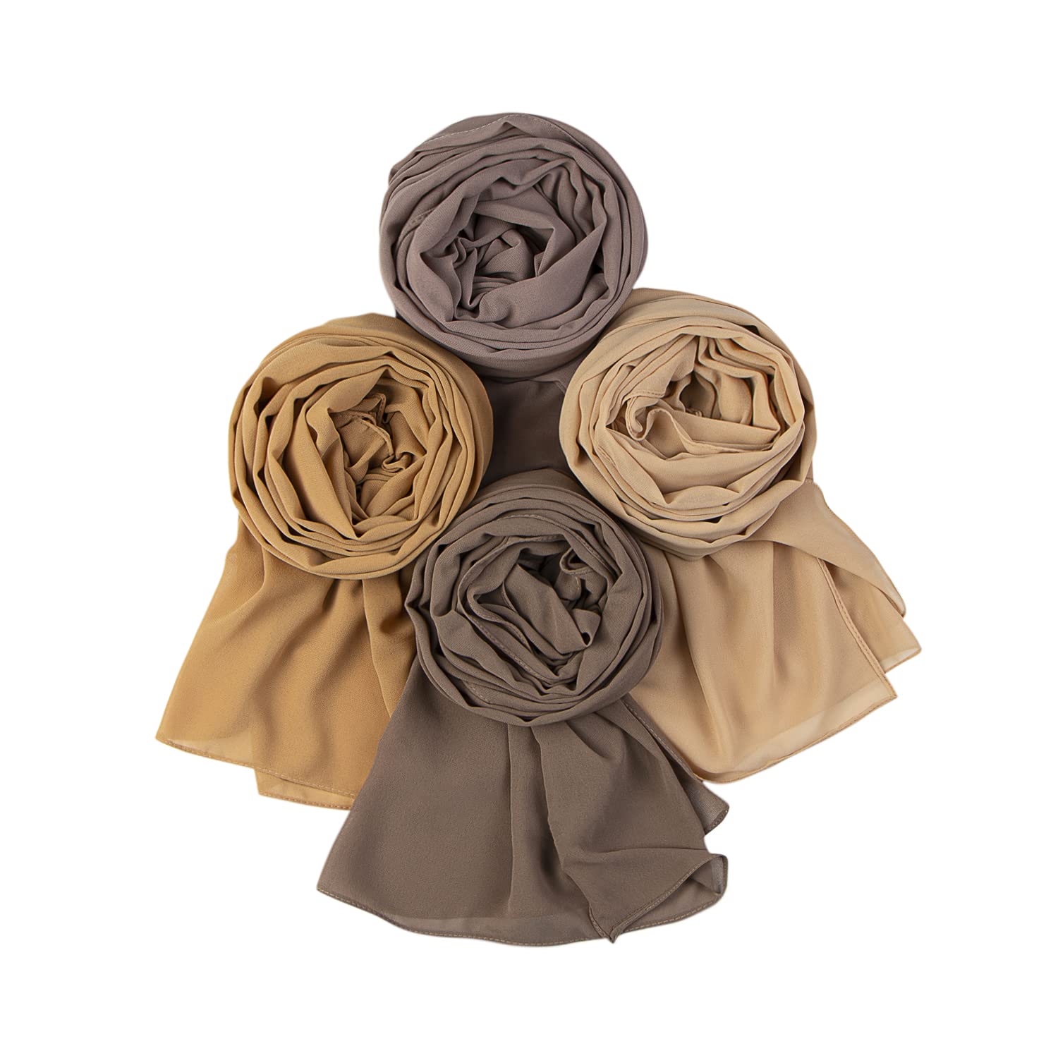 Chiffon Head Wraps for Women - Solid Color Fashion Bubble Chiffon Scarf Hijab