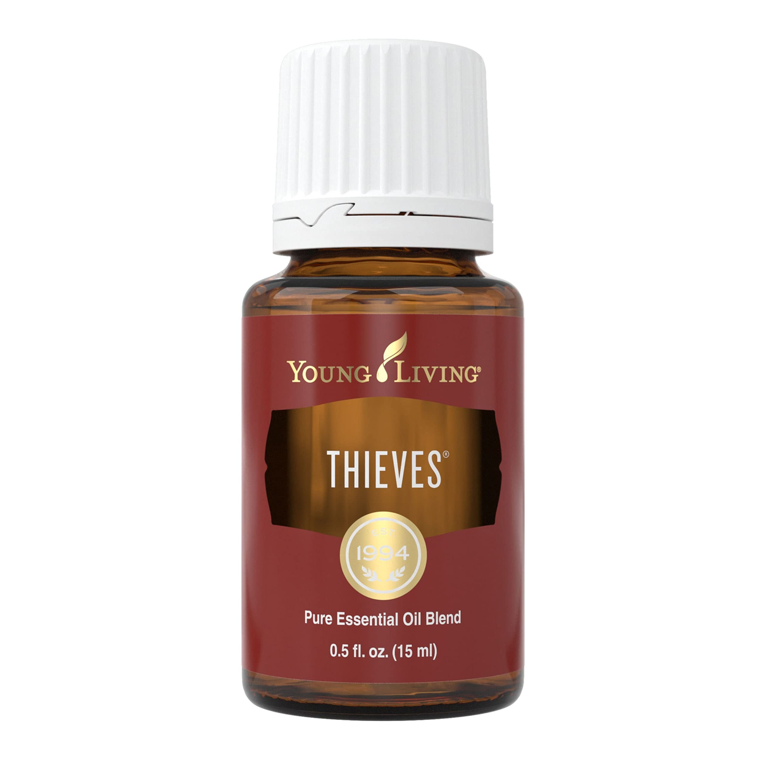 Thieves Essential Oil Blend by Young Living, 15 Milliliters | Topical and Aromatic | Vegan & Gluten-Free | Aromatherapy Diffuser | Natural & Organic Premium Oils