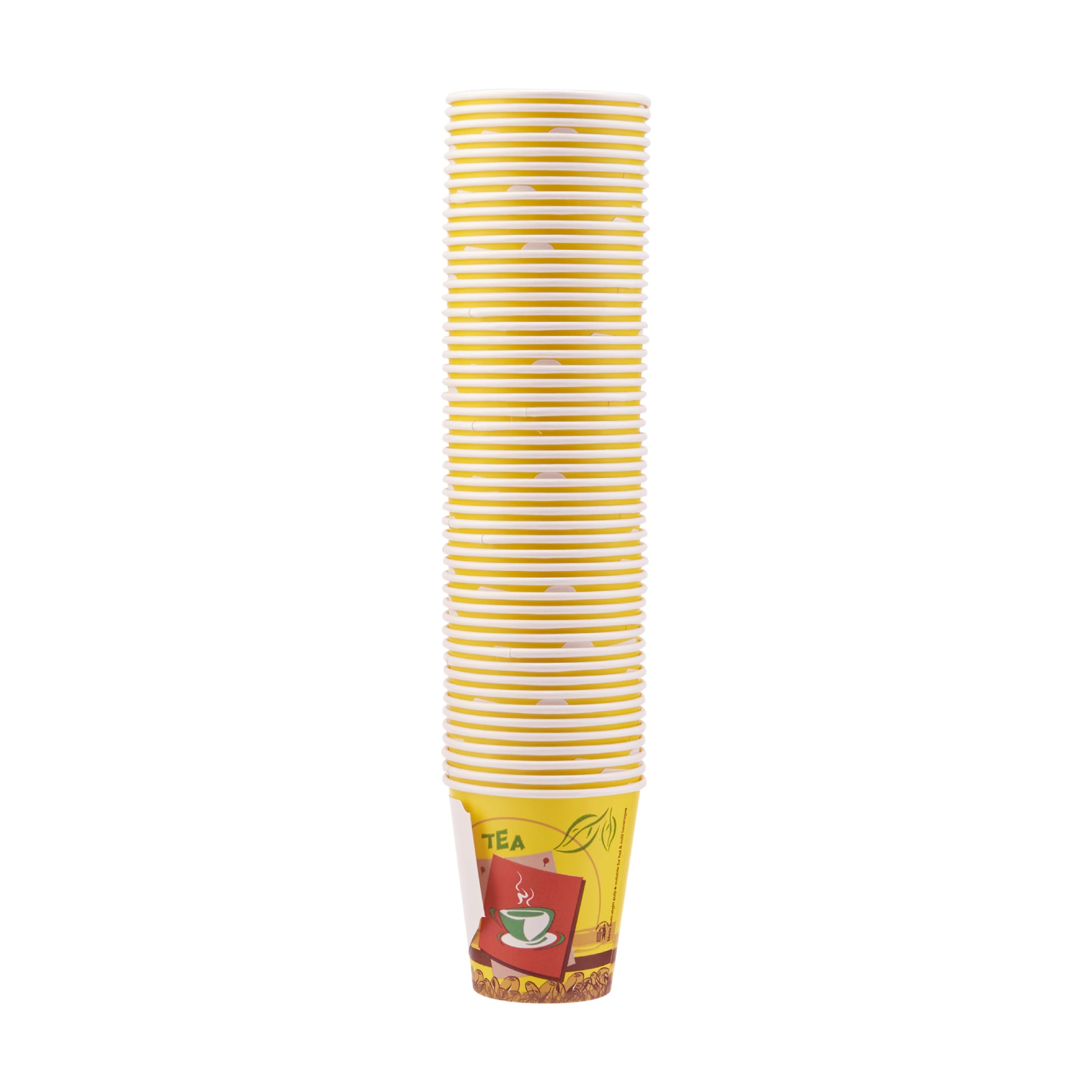 Hotpack Disposable Paper Cup With Handle 7 ounce for Tea, Coffee & Water, 50 Pieces