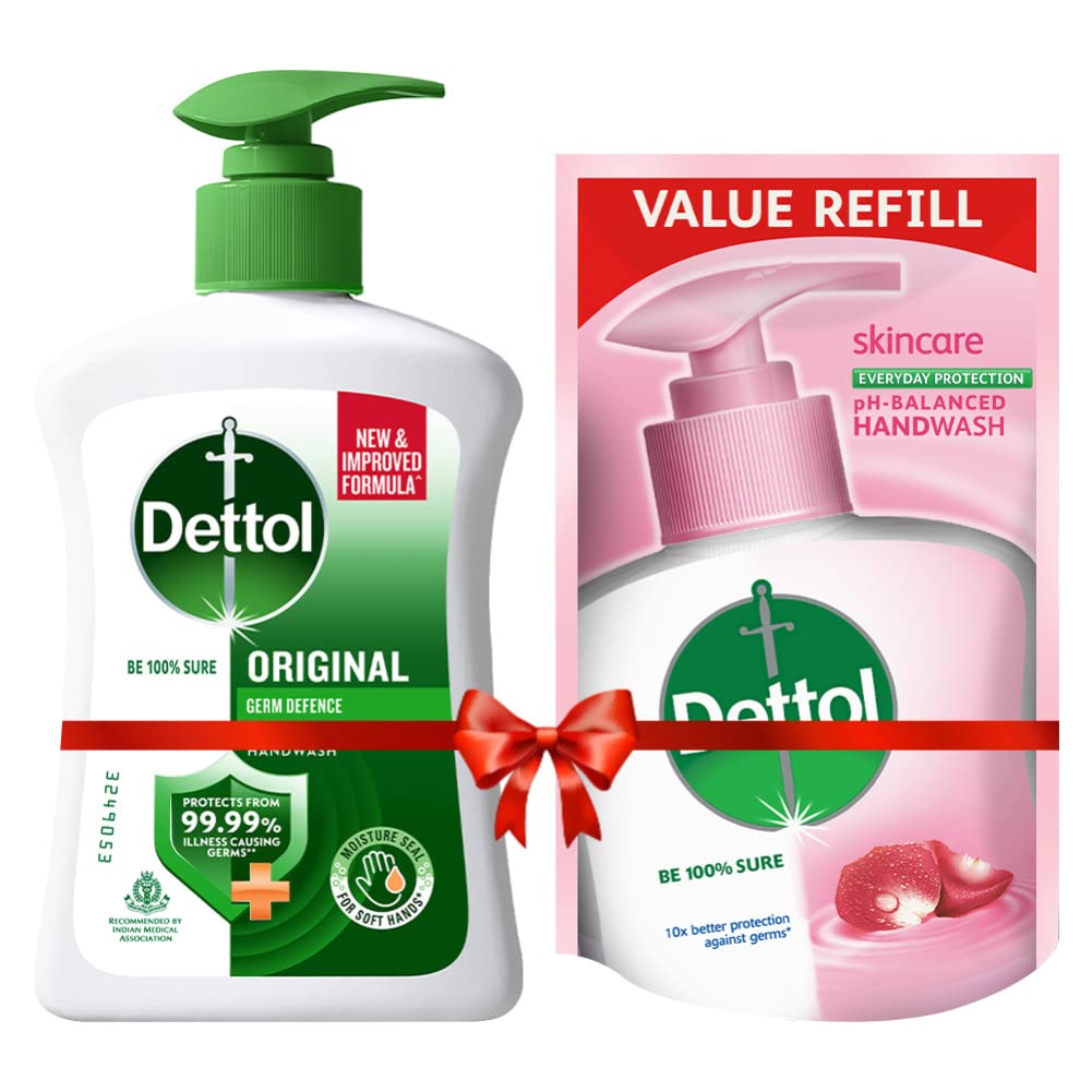 Dettol Liquid Handwash (Original) - 200 ml with Free Dettol Liquid Handwash Refill- 175 ml