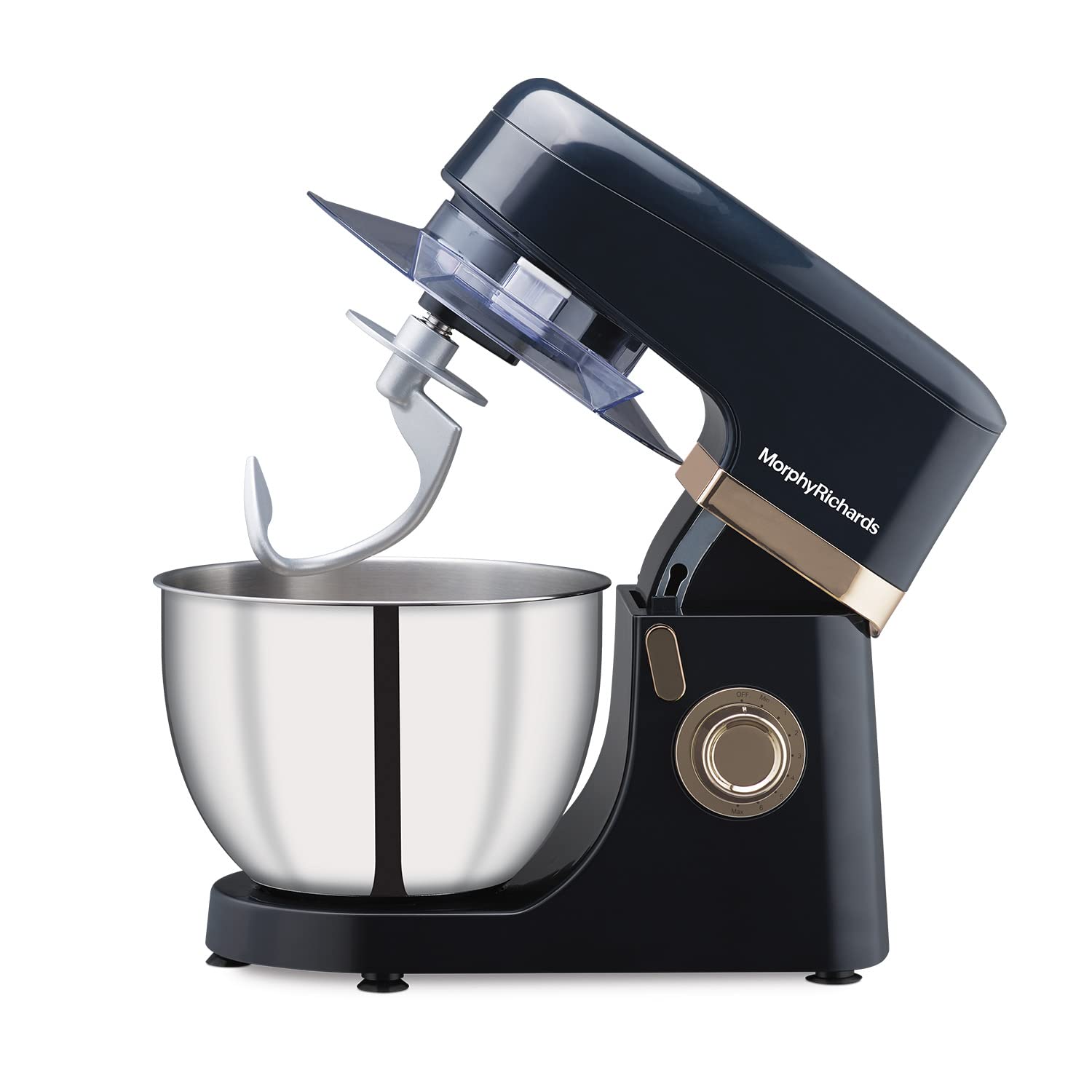 Morphy Richards Melange 800W Stand Mixer | Multi purpose functioning - Mixing, Beating, Kneading, Whisking| 8-Speed Level|Attachments-Dough Hook, Whisk, Mixing beater|2-Yr Warranty by Brand| Navy Blue