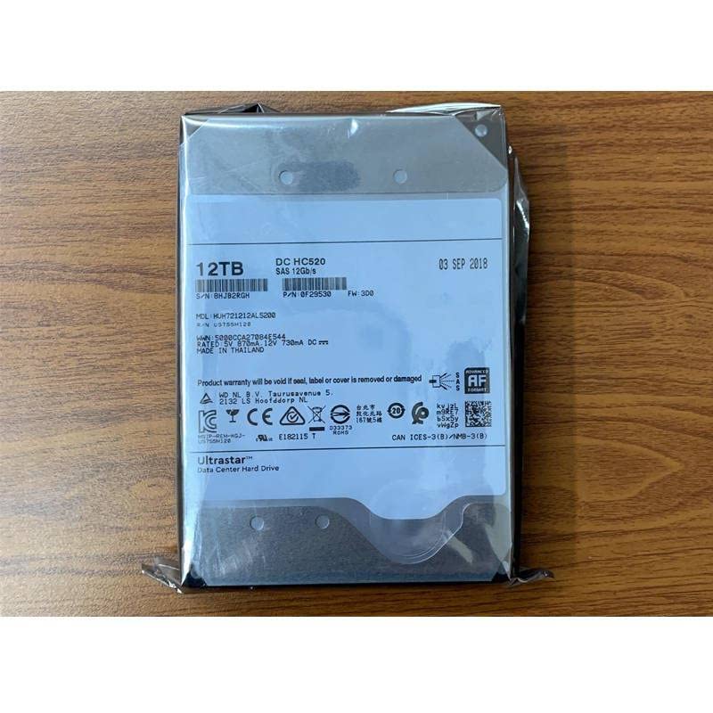 HDD For WD/Hgst 12TB 3.5" SAS 12 Gb/s 256MB 7200RPM For Internal HDD For Enterprise Class HDD For HUH721212AL5200