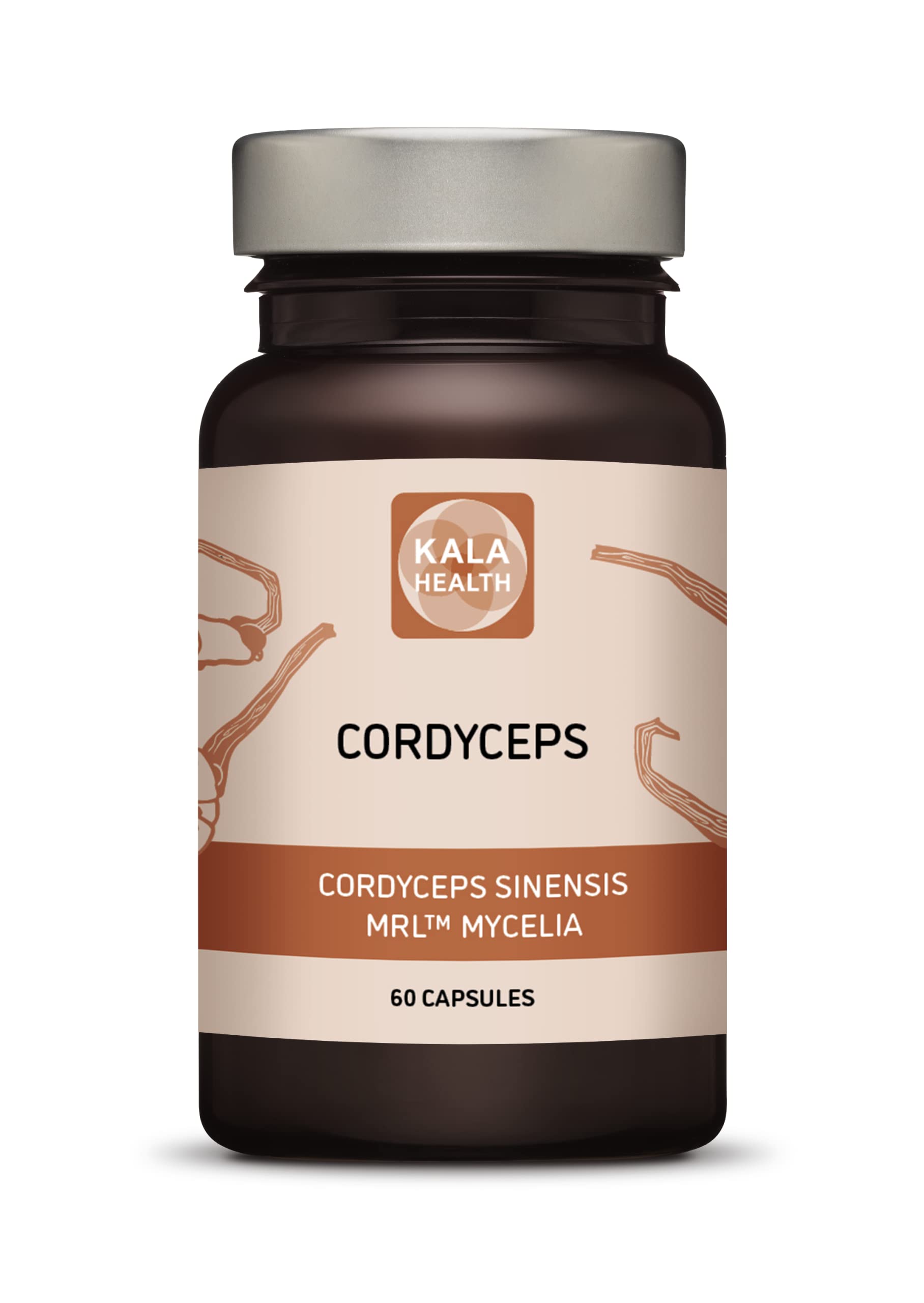 KALA HEALTHPure Cordyceps Sinensis 740mg Vegetarian Capsules - The Natural Mushroom for Increased Vitality, Endurance and Stamina