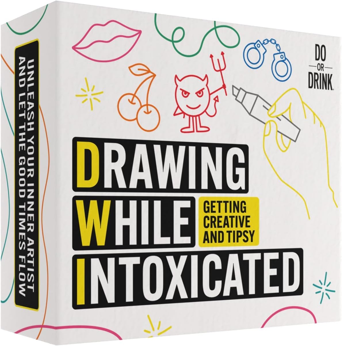 Do or Drink Drawing While Intoxicated - Drawing Games for Adults with 300 Hilarious Cards, Markers, White Board - Fun Drinking Games to Show Your Creativity on Game Nights, Girls Night, and More